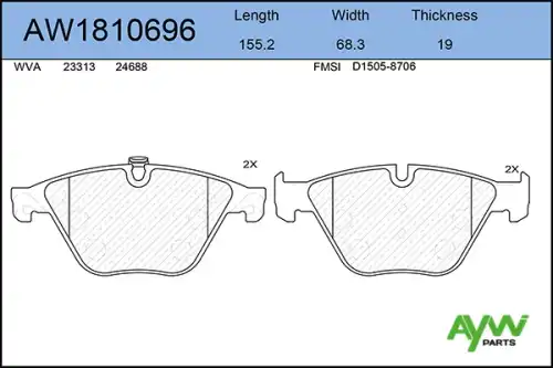 Тормозные колодки AYWIPARTS AW1810696