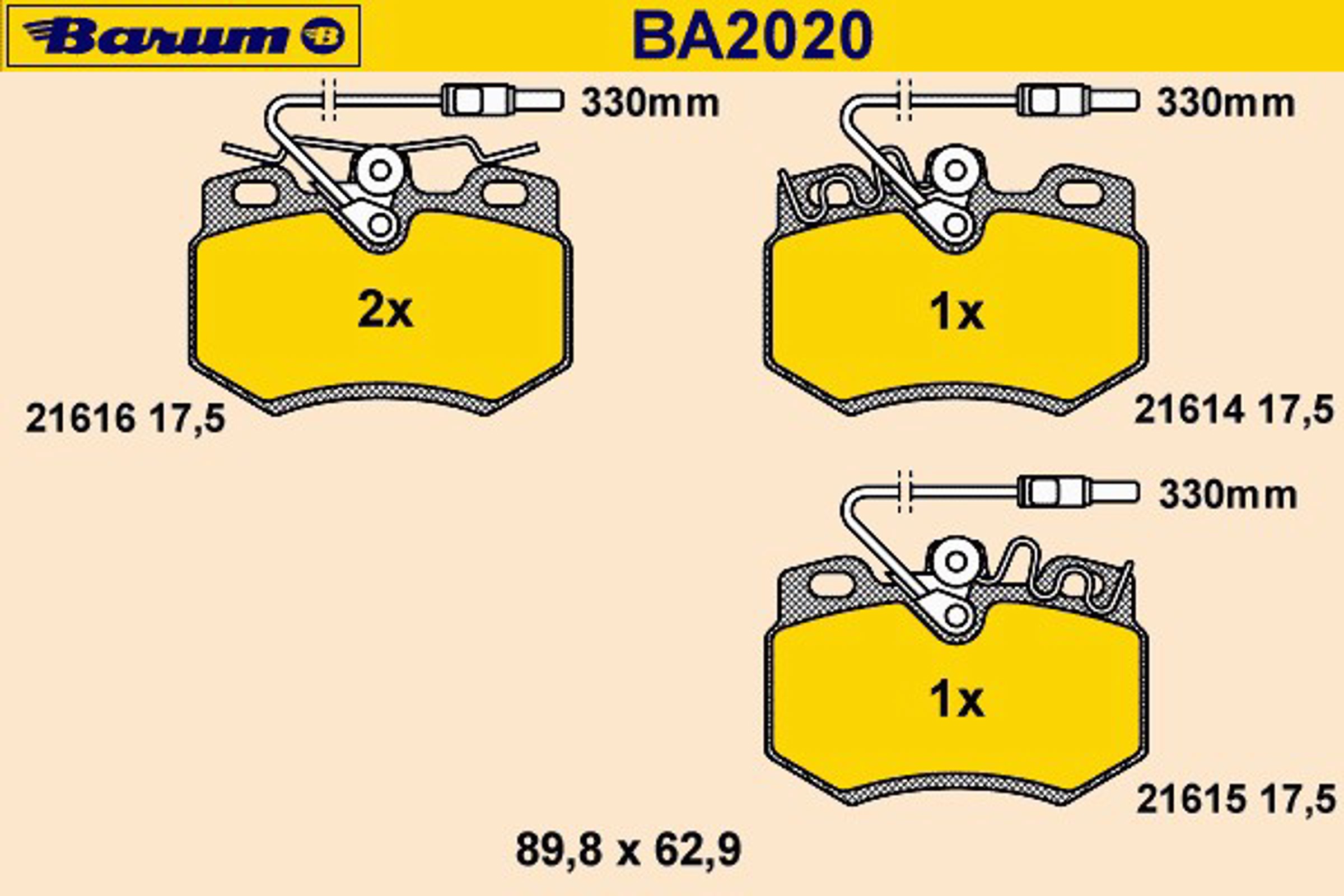 BA2020 BARUM Колодки тормозные дисковые