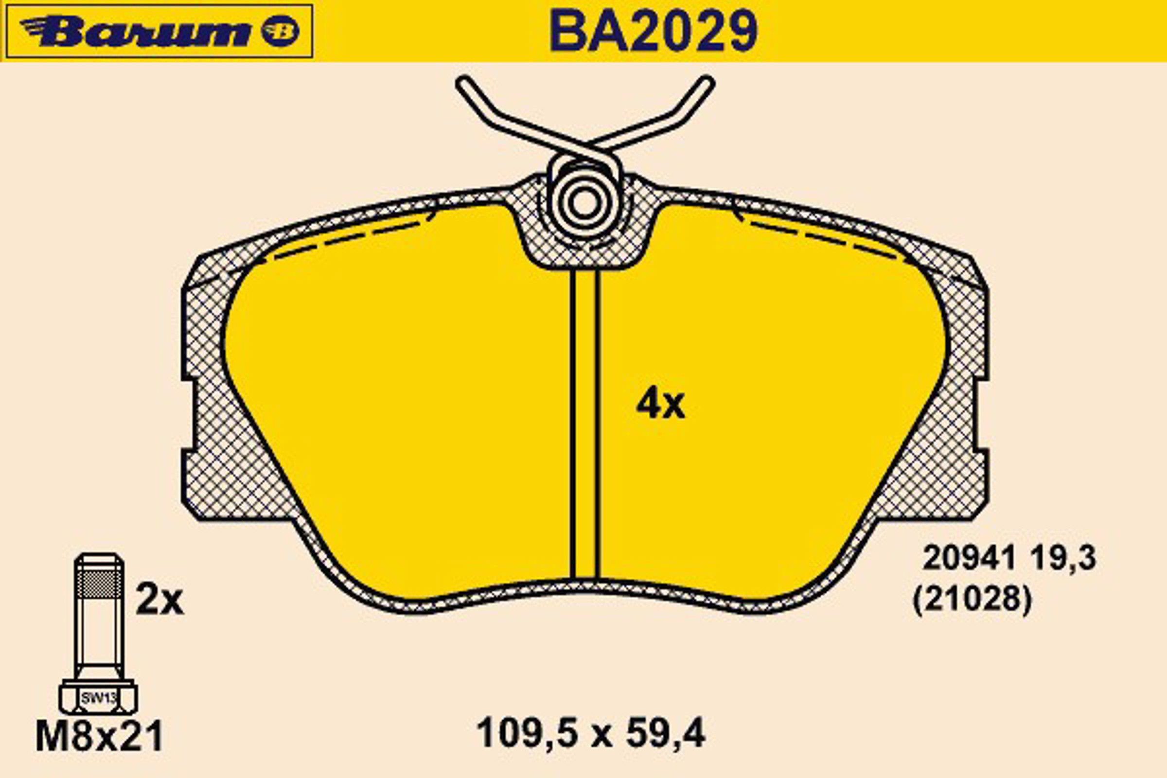 Колодки тормозные дисковые BARUM BA2029