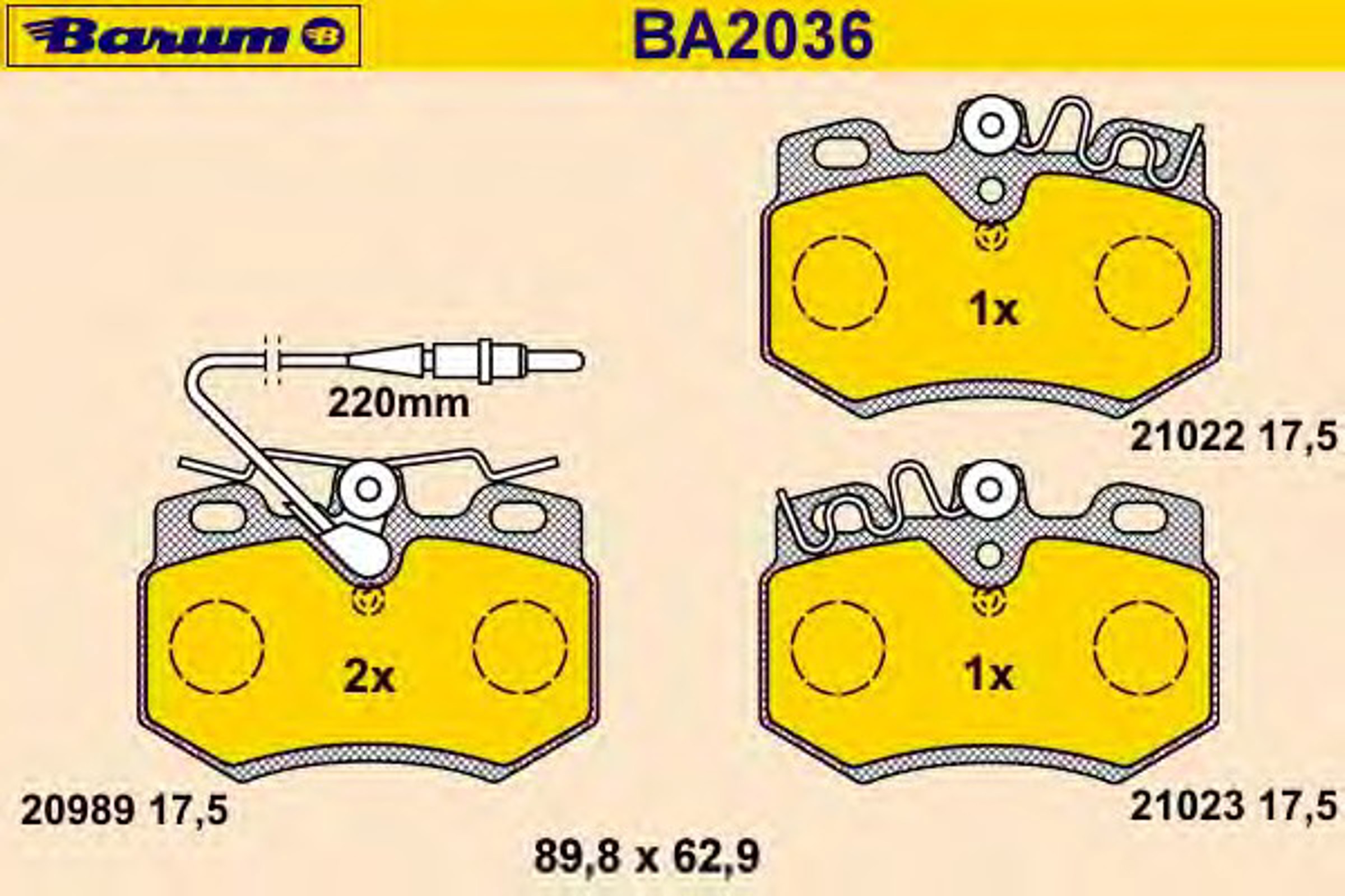 Колодки тормозные дисковые BARUM BA2036
