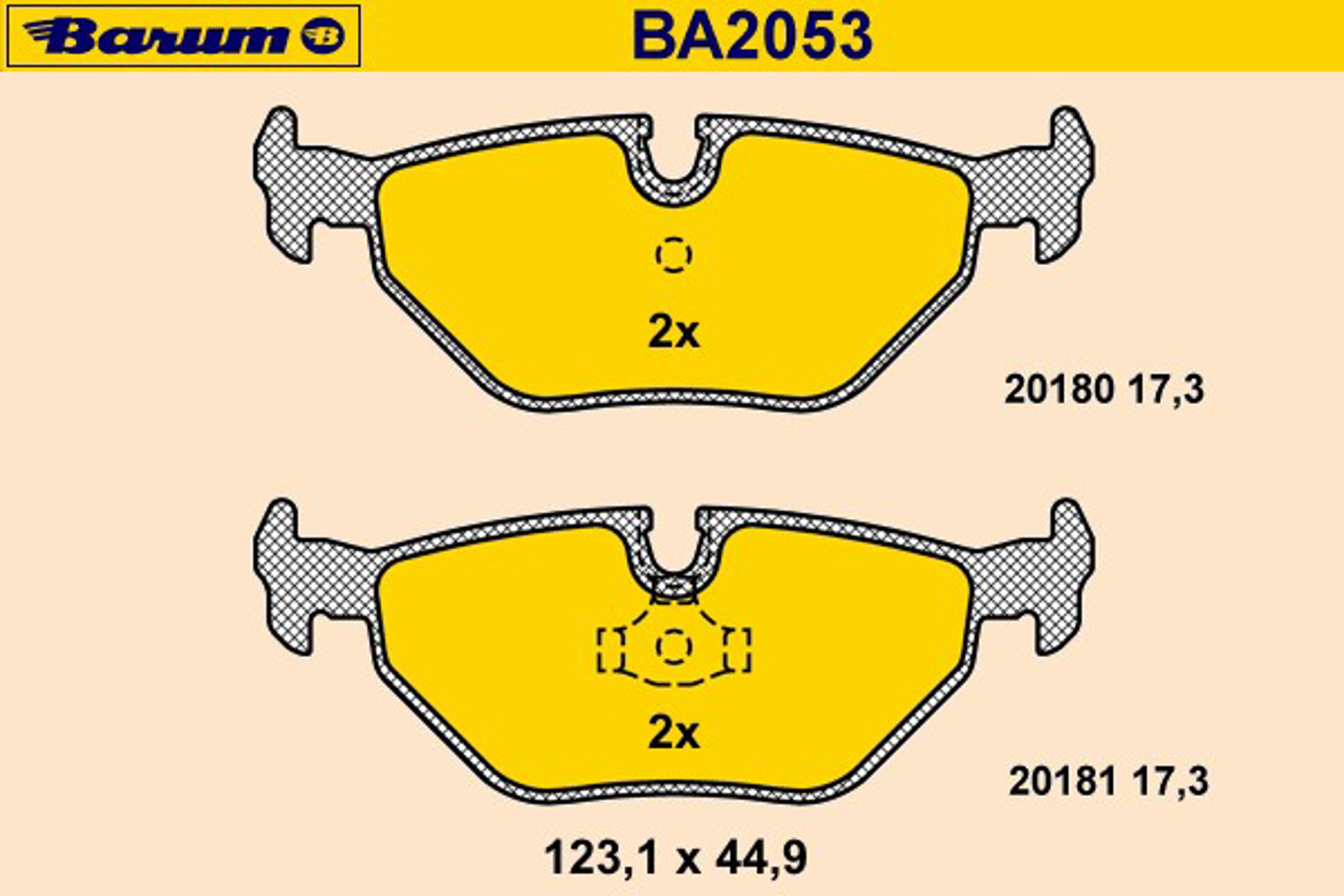 BA2053 BARUM Комплект тормозных колодок, дисковый тормоз