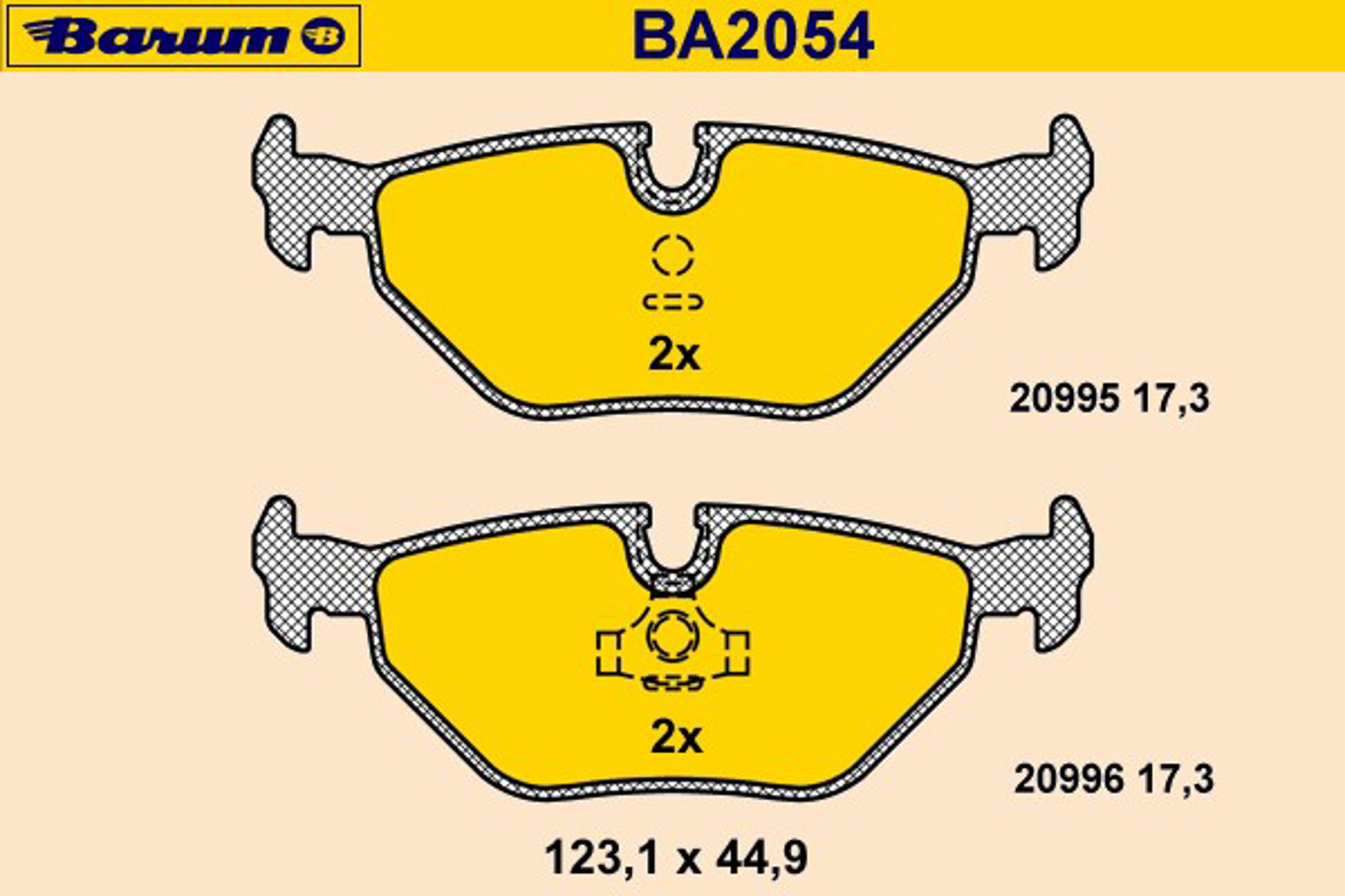 Колодки тормозные дисковые BARUM BA2054
