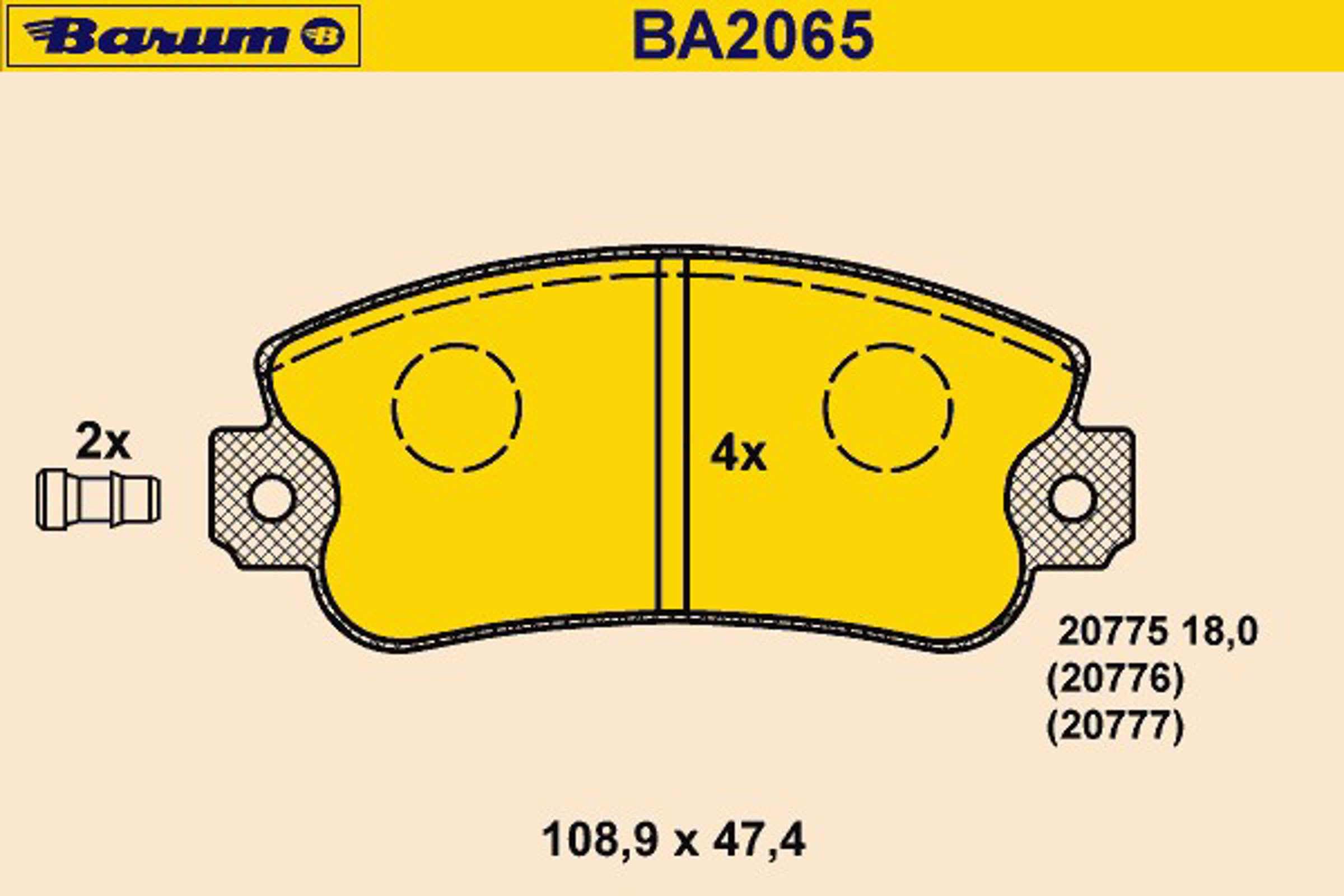 Колодки тормозные дисковые BARUM BA2065