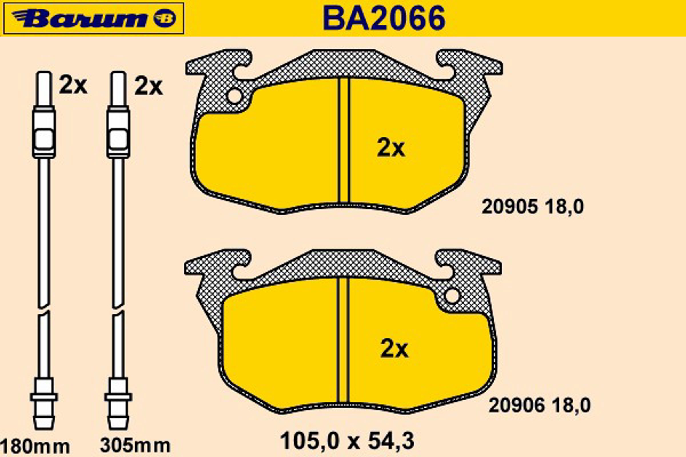 BA2066 BARUM Колодки тормозные дисковые