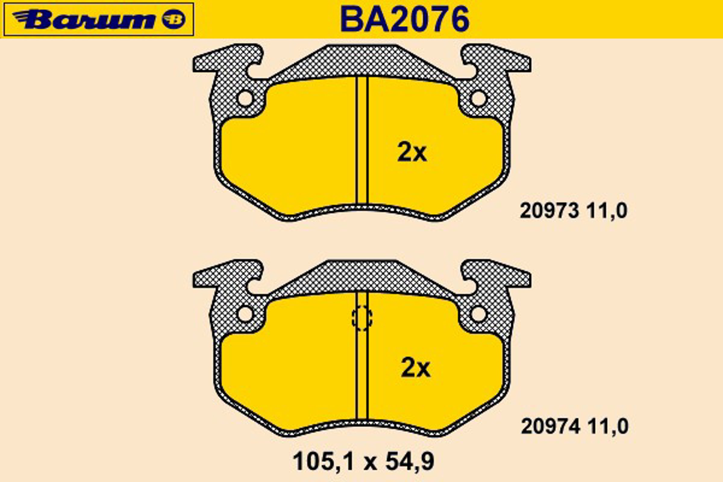 BA2076 BARUM Колодки тормозные дисковые