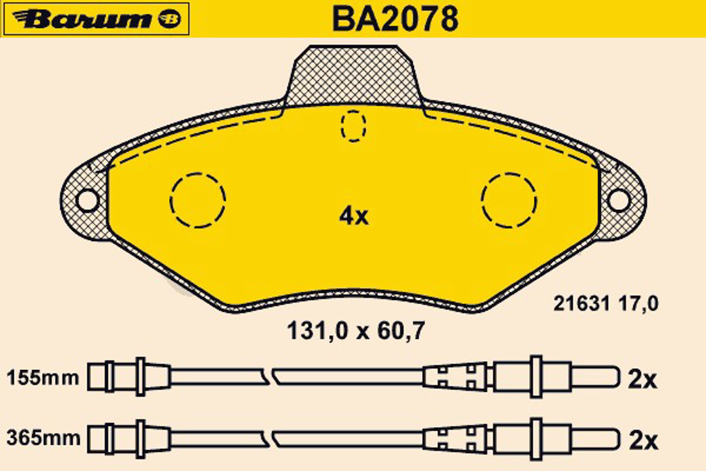 BA2078 BARUM Колодки тормозные дисковые