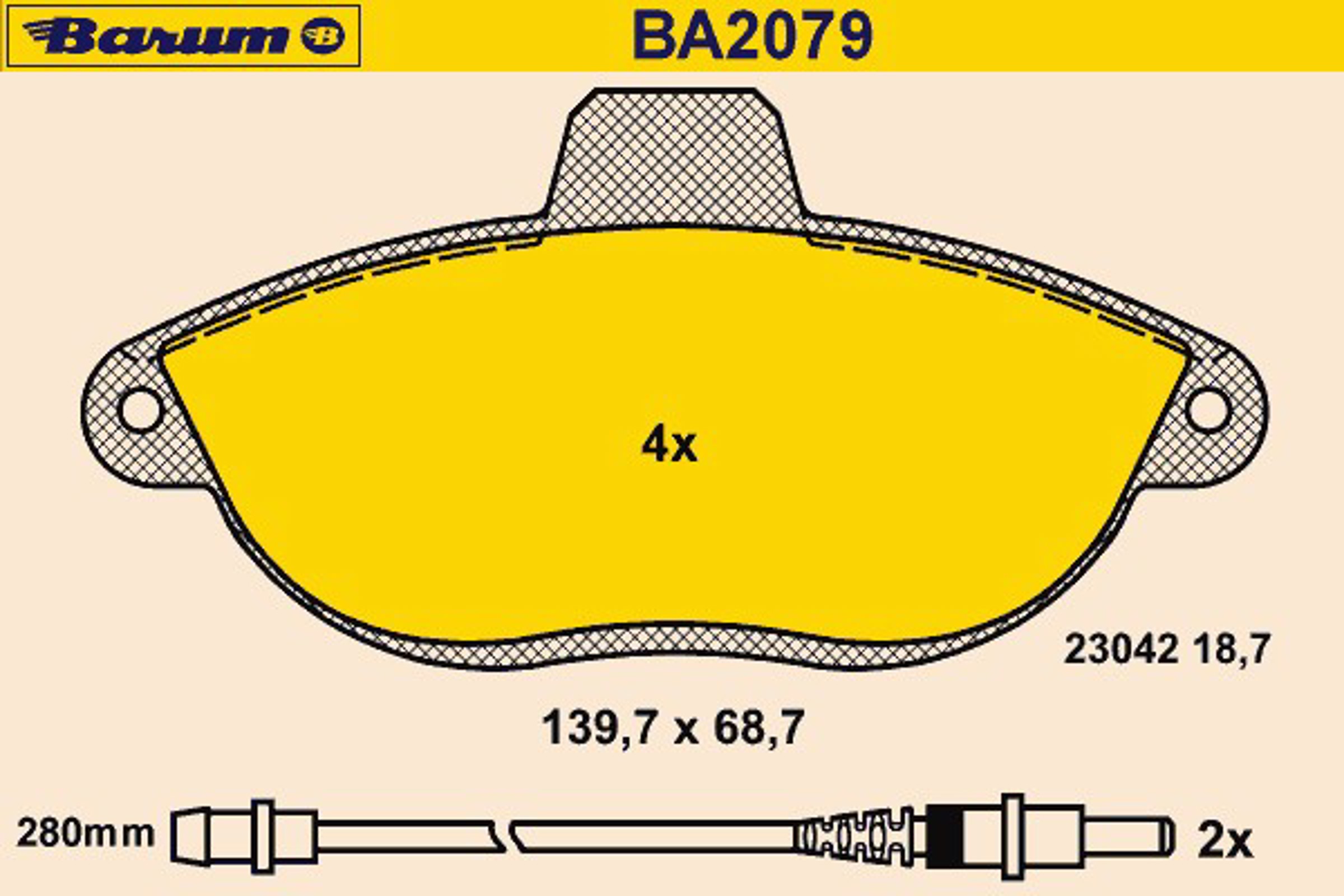 Колодки тормозные дисковые BARUM BA2079