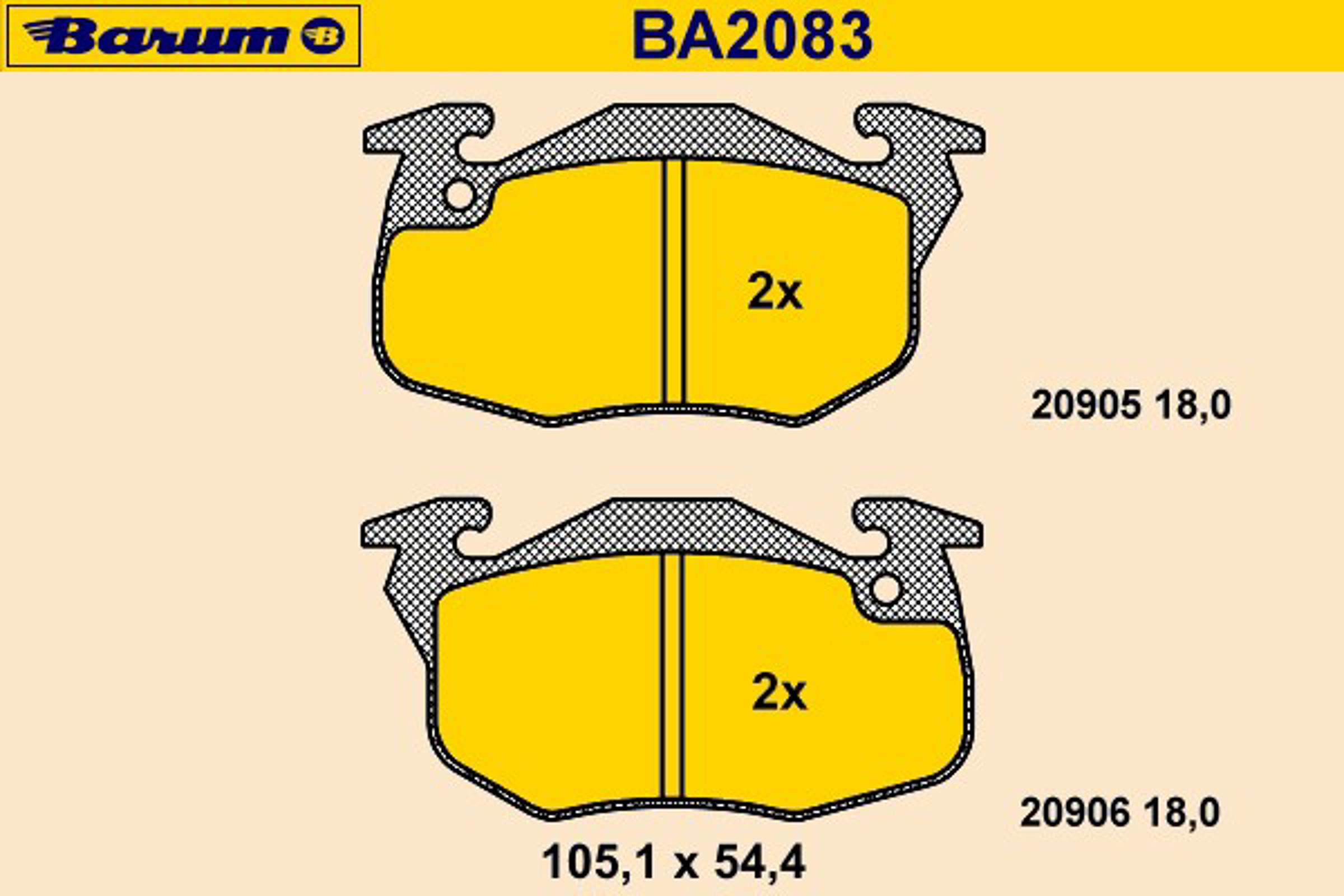 BA2083 BARUM Колодки тормозные дисковые