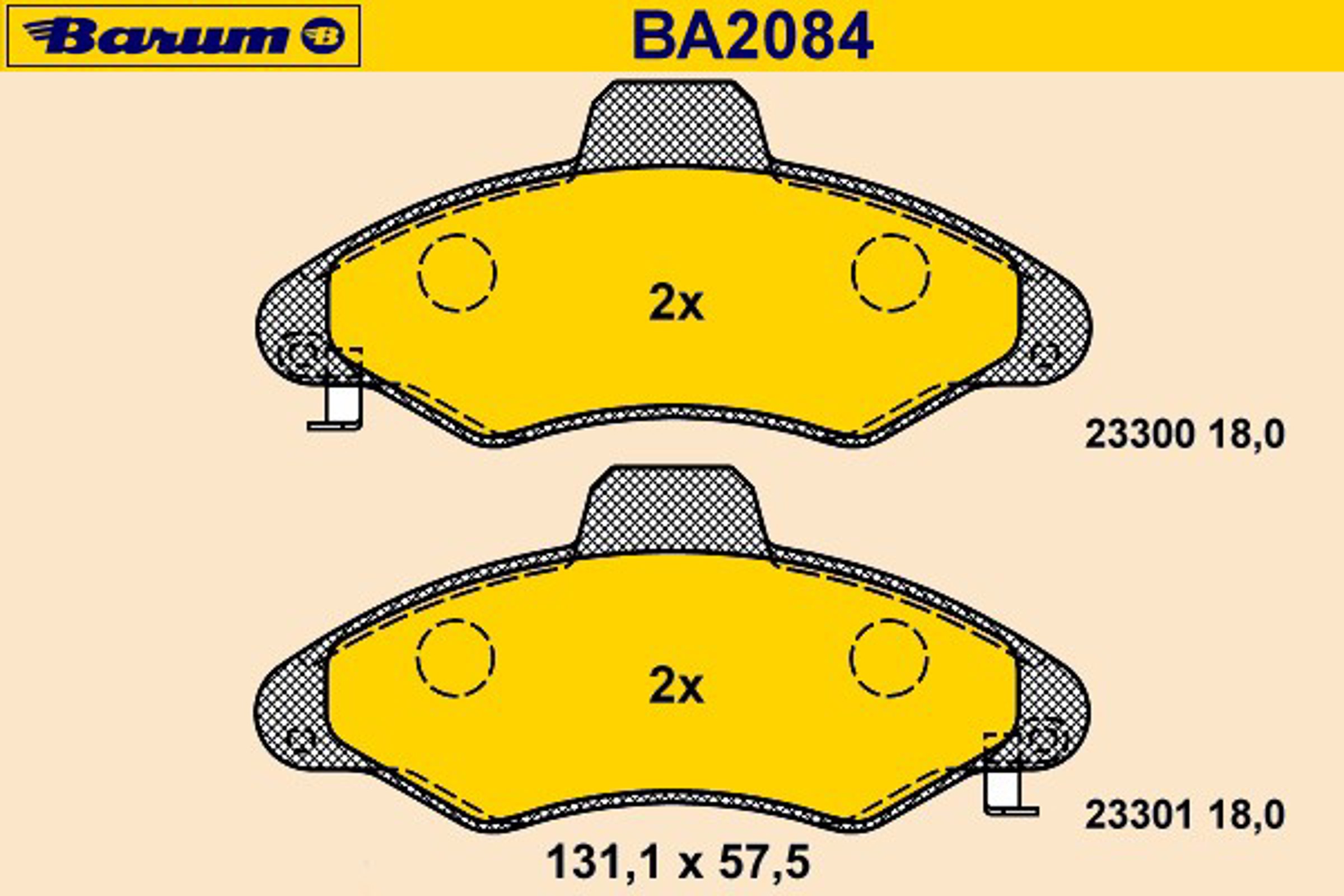 Колодки тормозные дисковые BARUM BA2084
