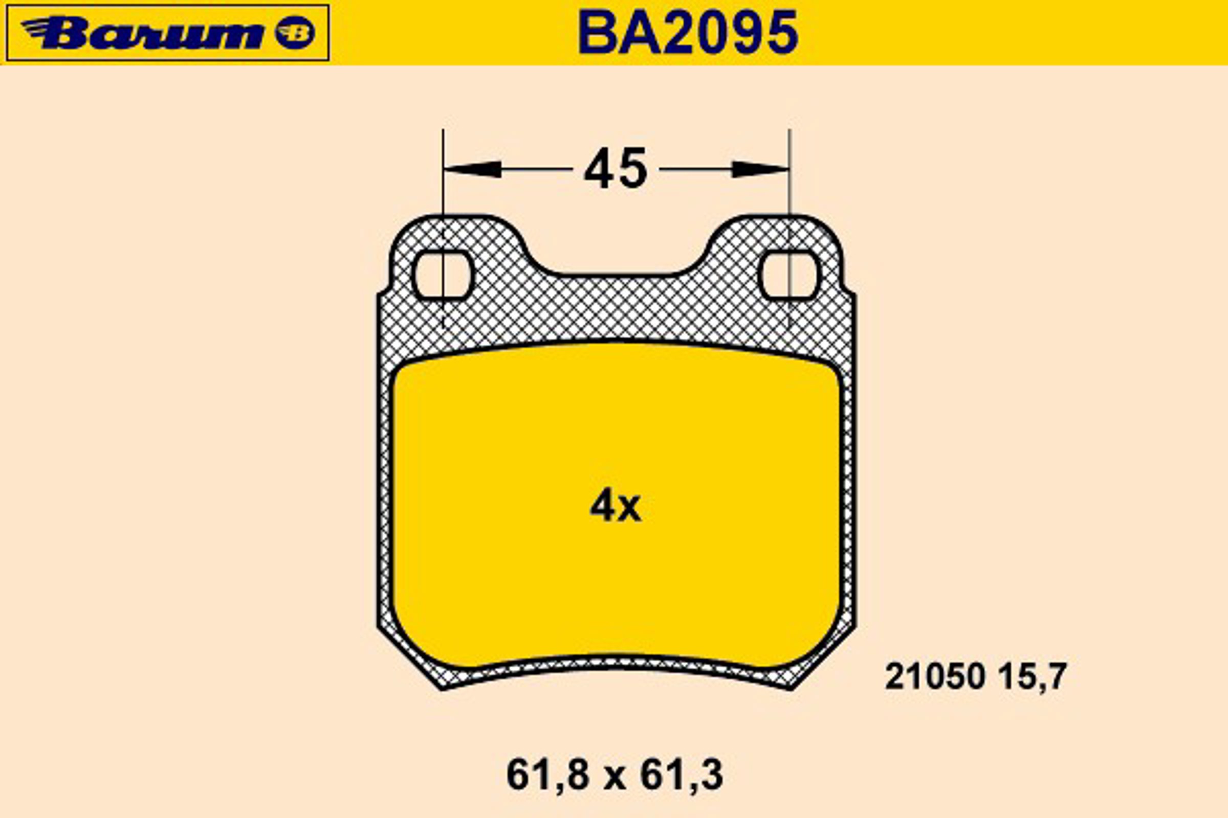 Колодки тормозные дисковые BARUM BA2095