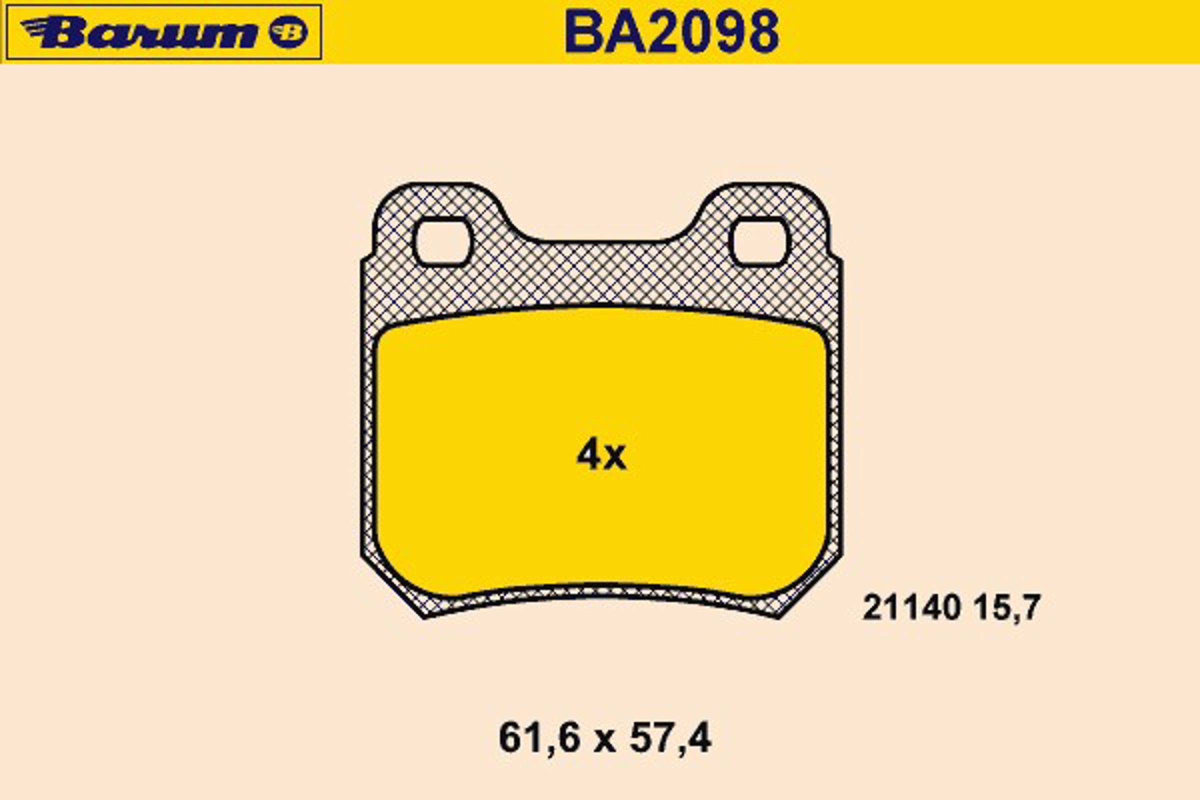 Колодки тормозные дисковые BARUM BA2098