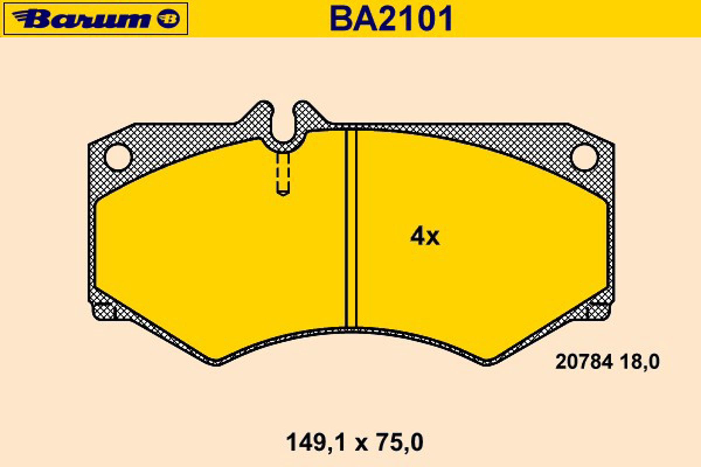Колодки тормозные дисковые BARUM BA2101
