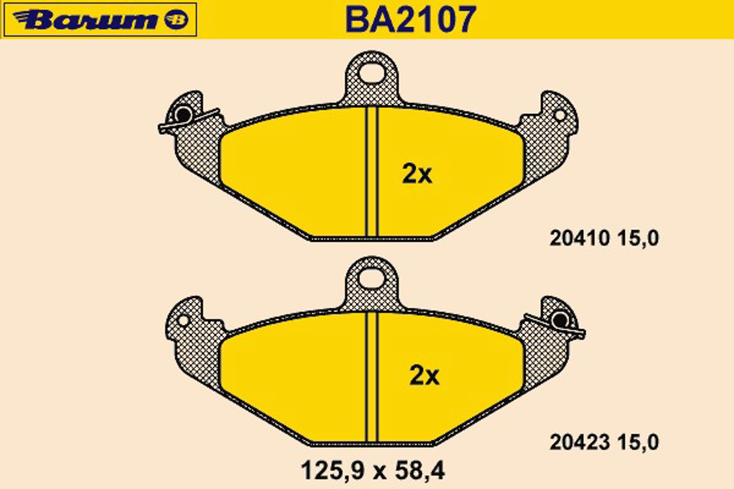 BA2107 BARUM Колодки тормозные дисковые