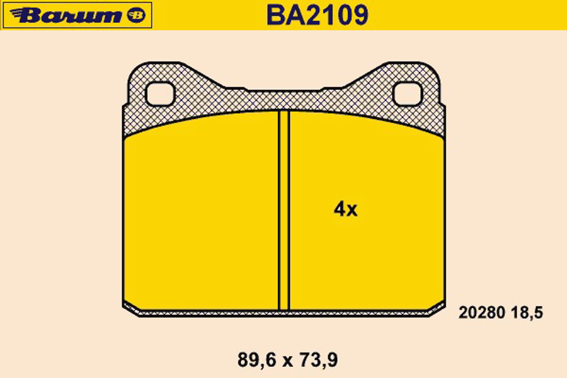 Колодки тормозные дисковые BARUM BA2109