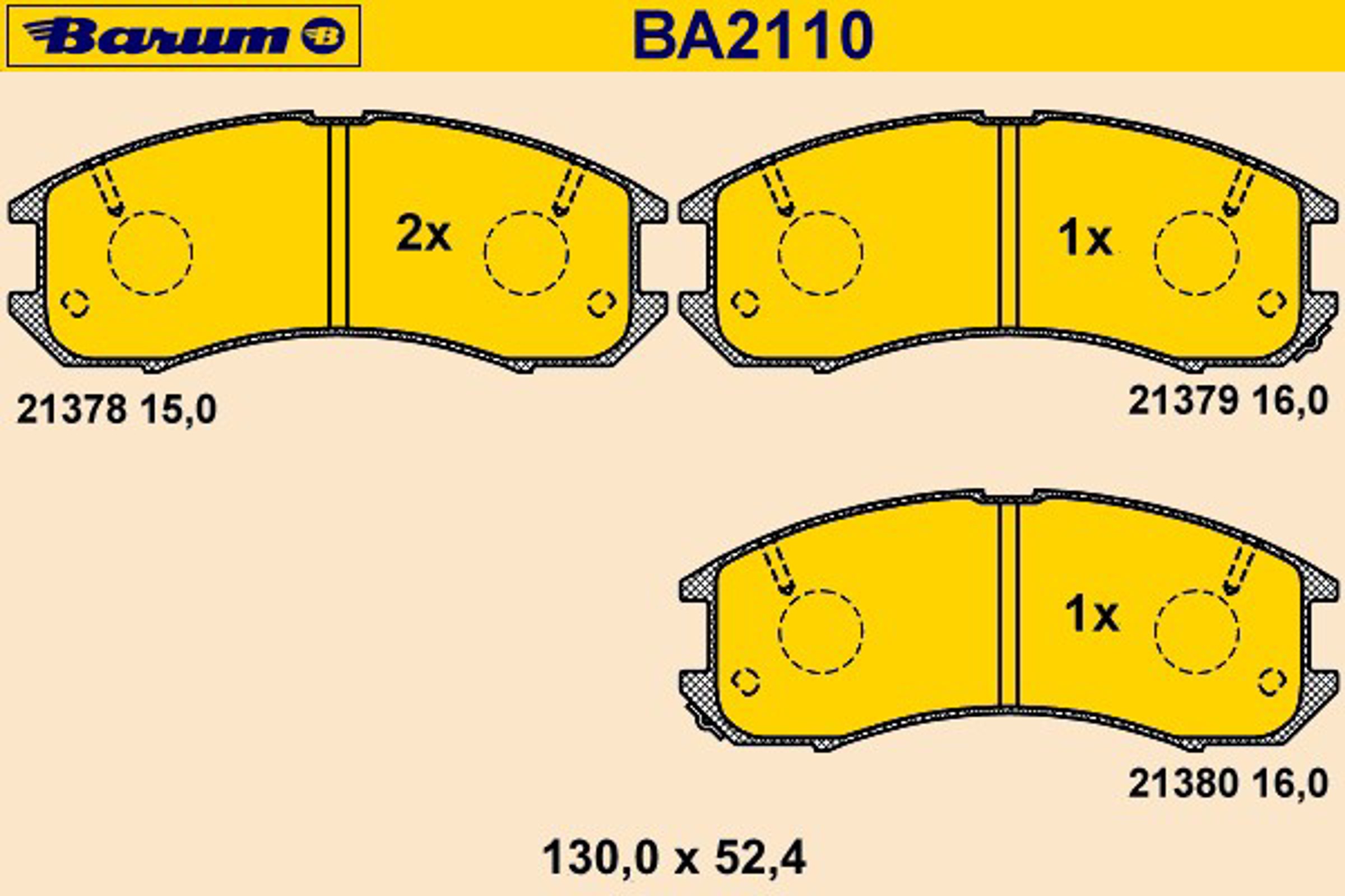 BA2110 BARUM Колодки тормозные дисковые