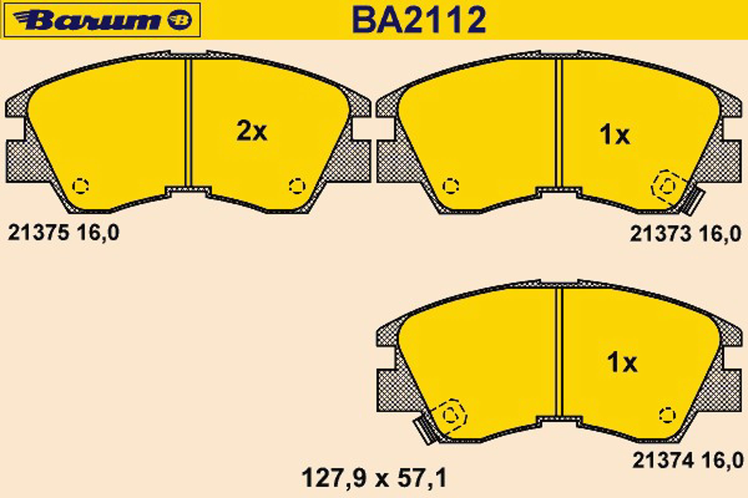 Колодки тормозные дисковые BARUM BA2112