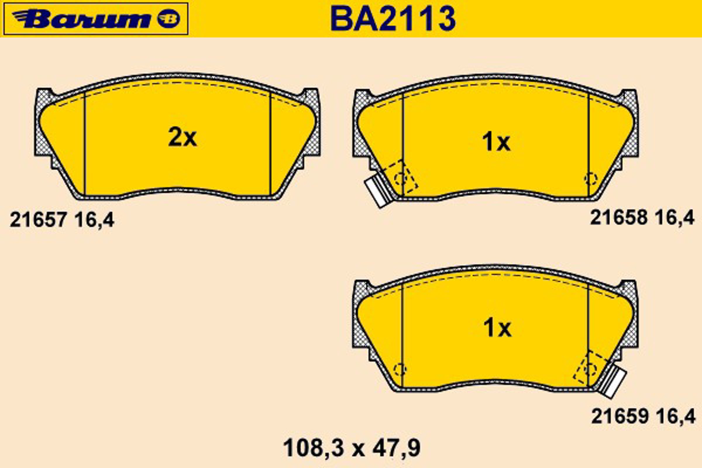 BA2113 BARUM Колодки тормозные дисковые