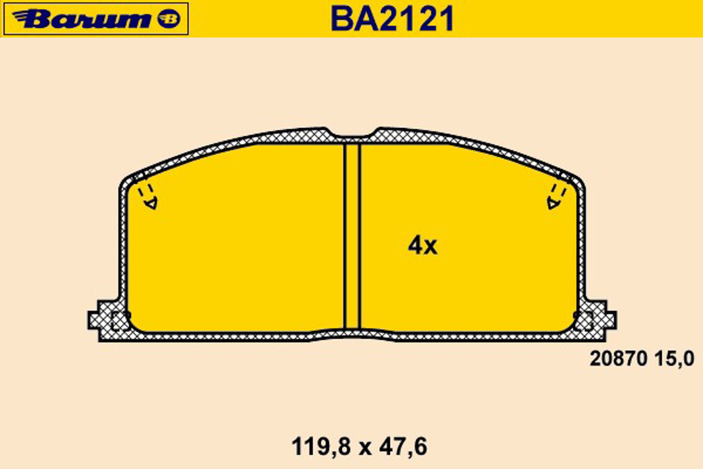 Колодки тормозные дисковые BARUM BA2121