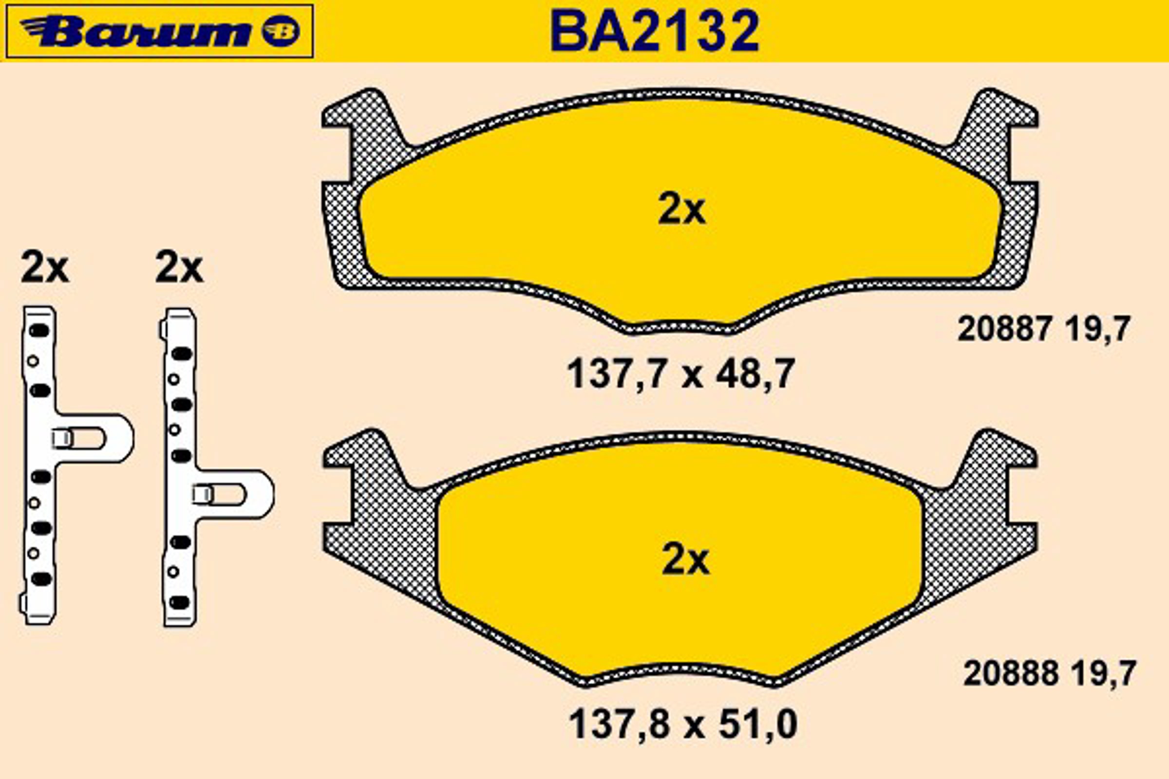 Колодки тормозные дисковые BARUM BA2132