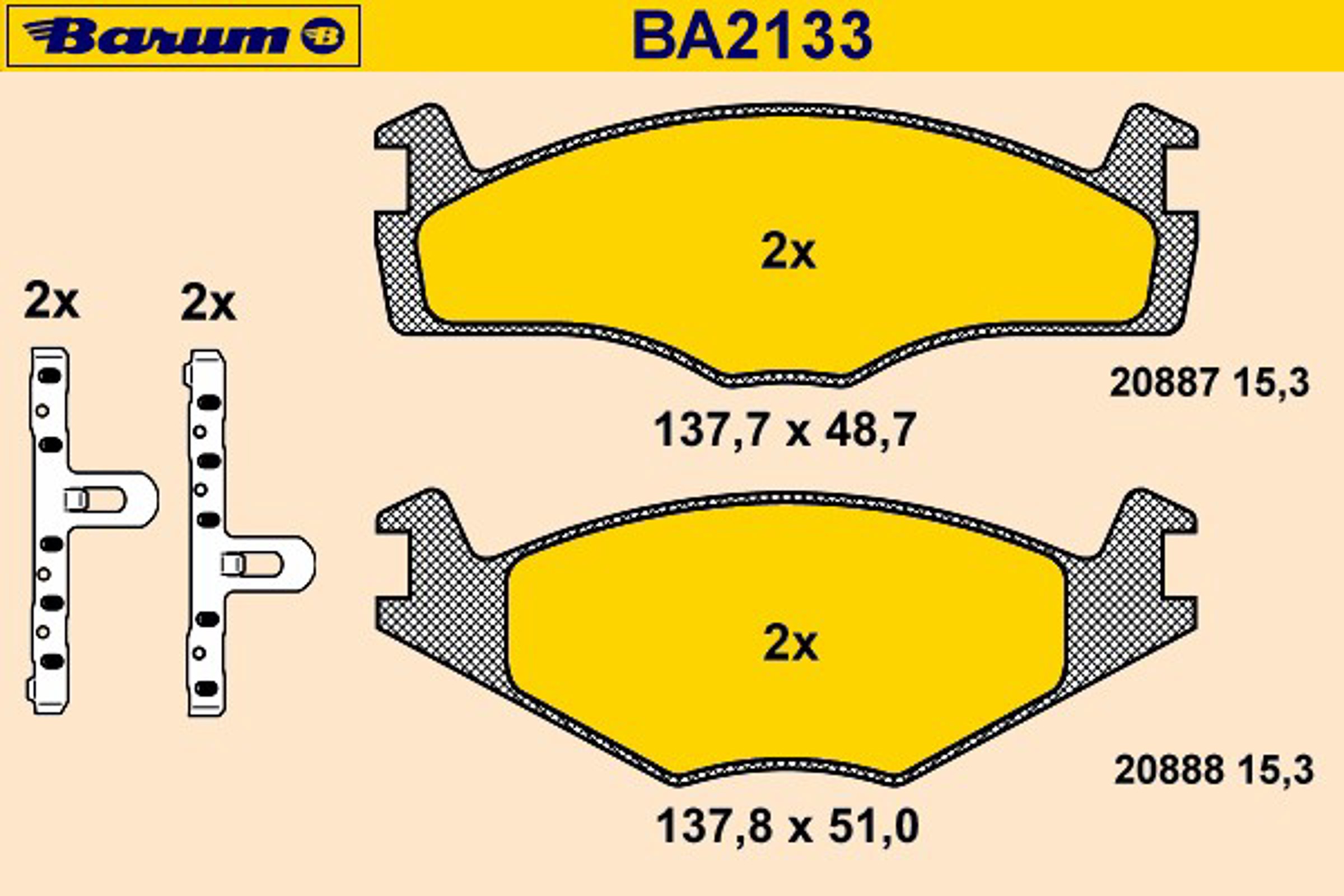 BA2133 BARUM Колодки тормозные дисковые