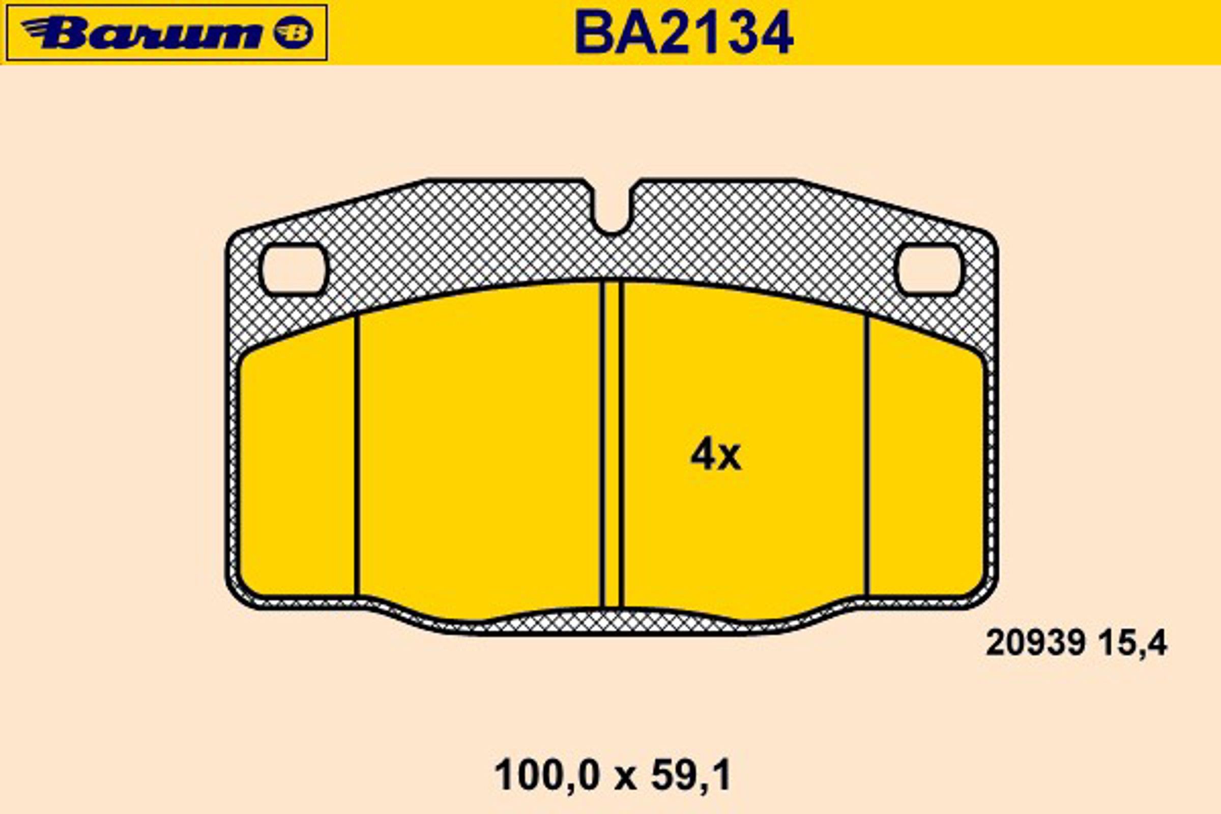 Колодки тормозные дисковые BARUM BA2134