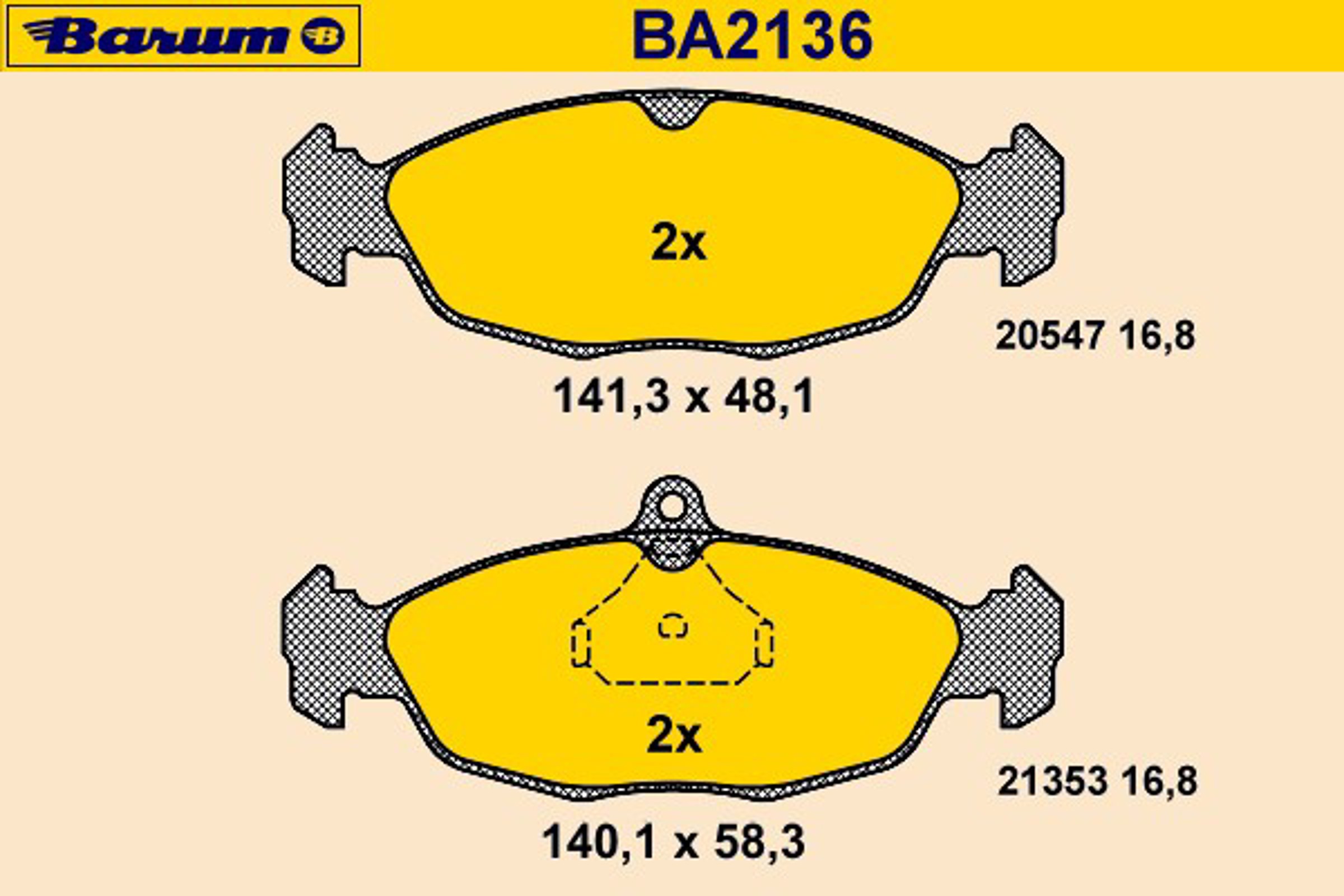 BA2136 BARUM Колодки тормозные дисковые