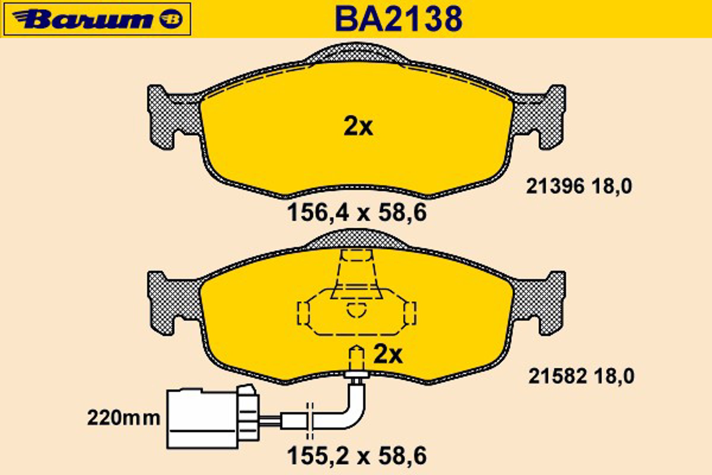 Колодки тормозные дисковые BARUM BA2138