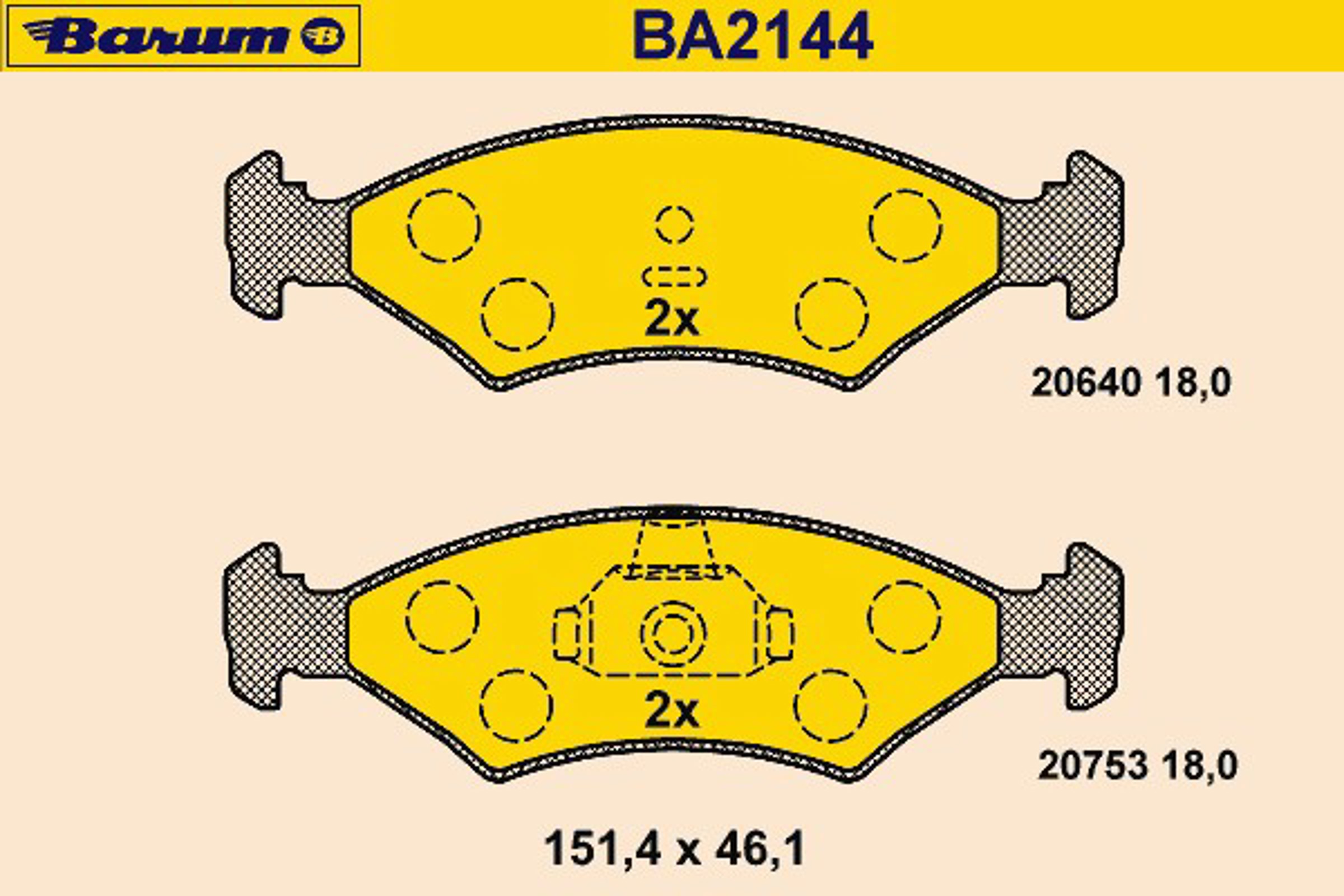 BA2144 BARUM Колодки тормозные дисковые