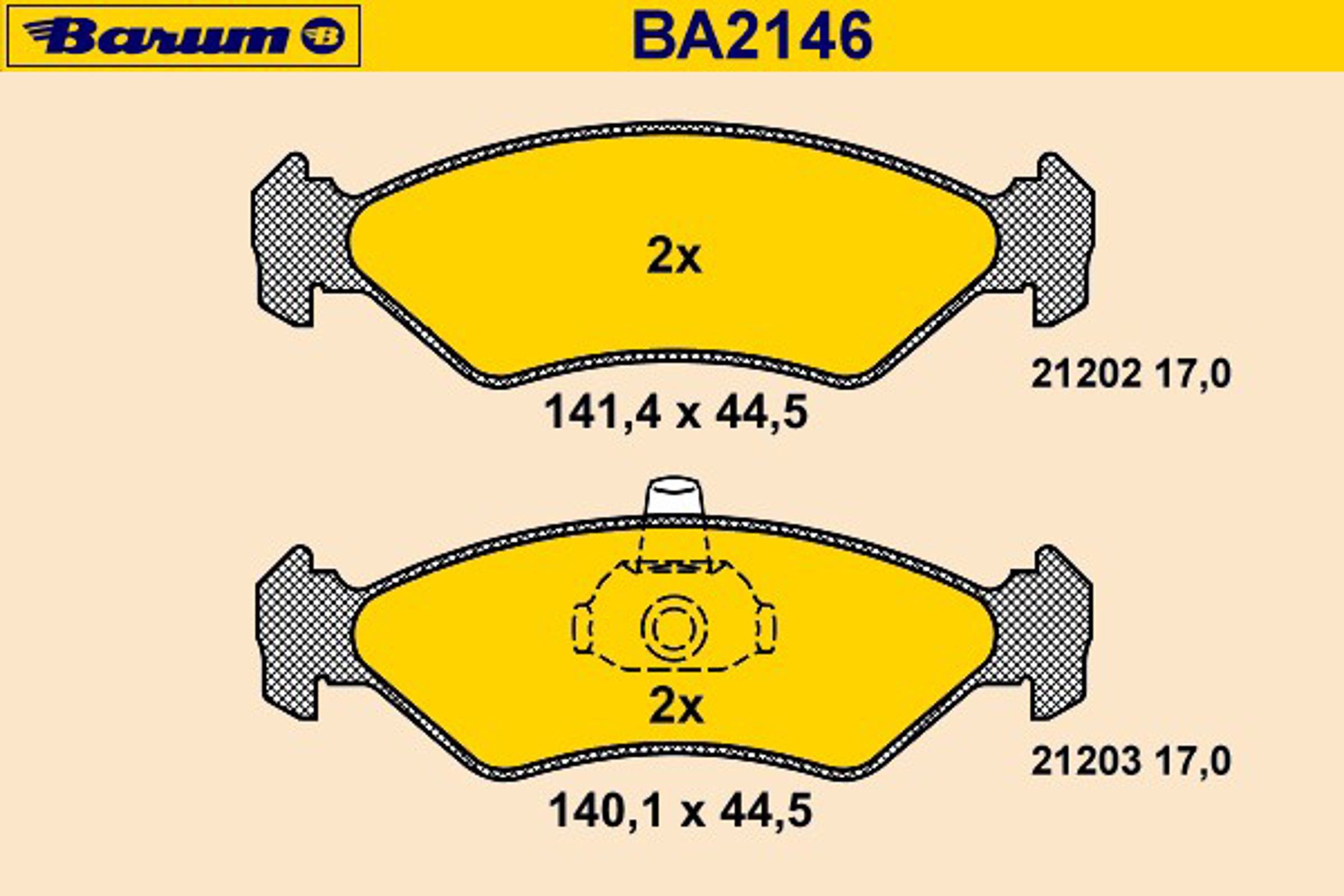 BA2146 BARUM Колодки тормозные дисковые