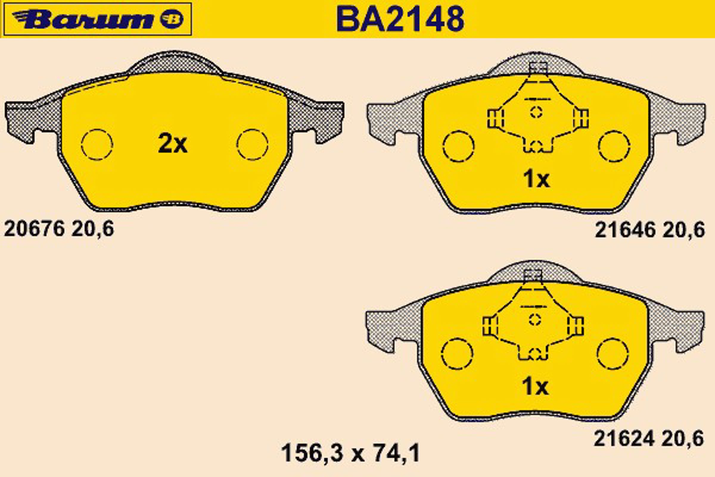 Колодки тормозные дисковые BARUM BA2148