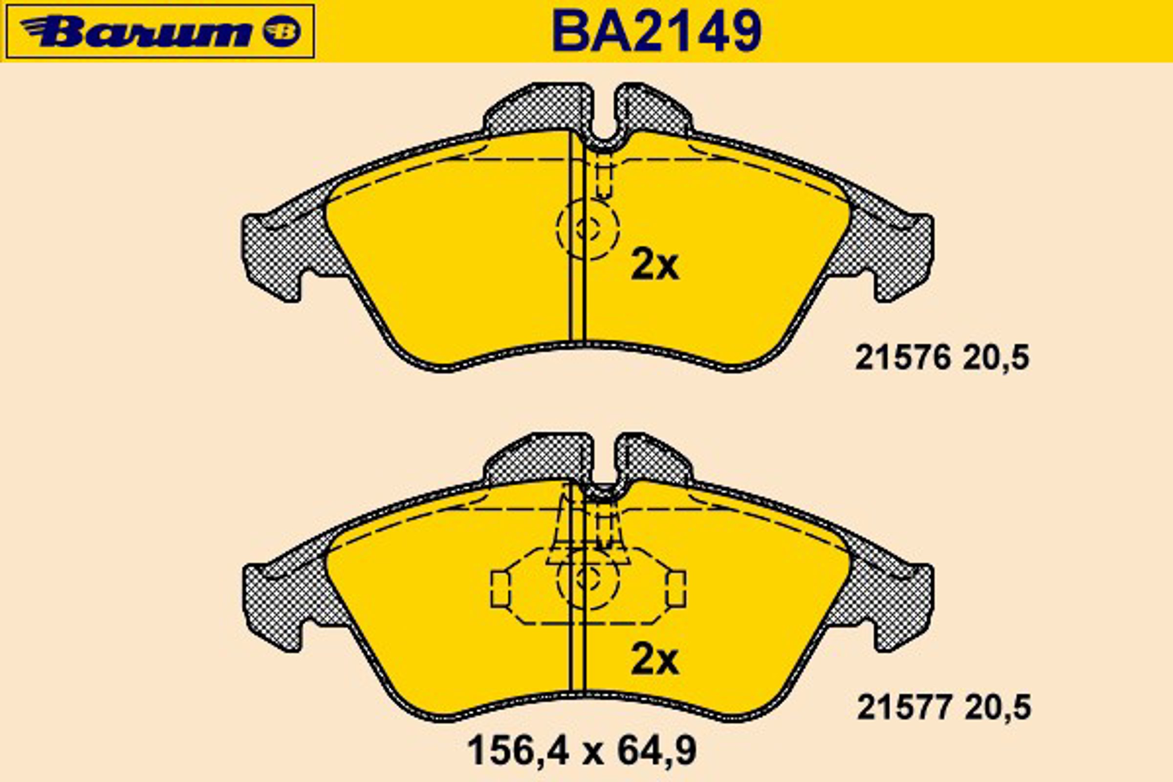 Колодки тормозные дисковые BARUM BA2149