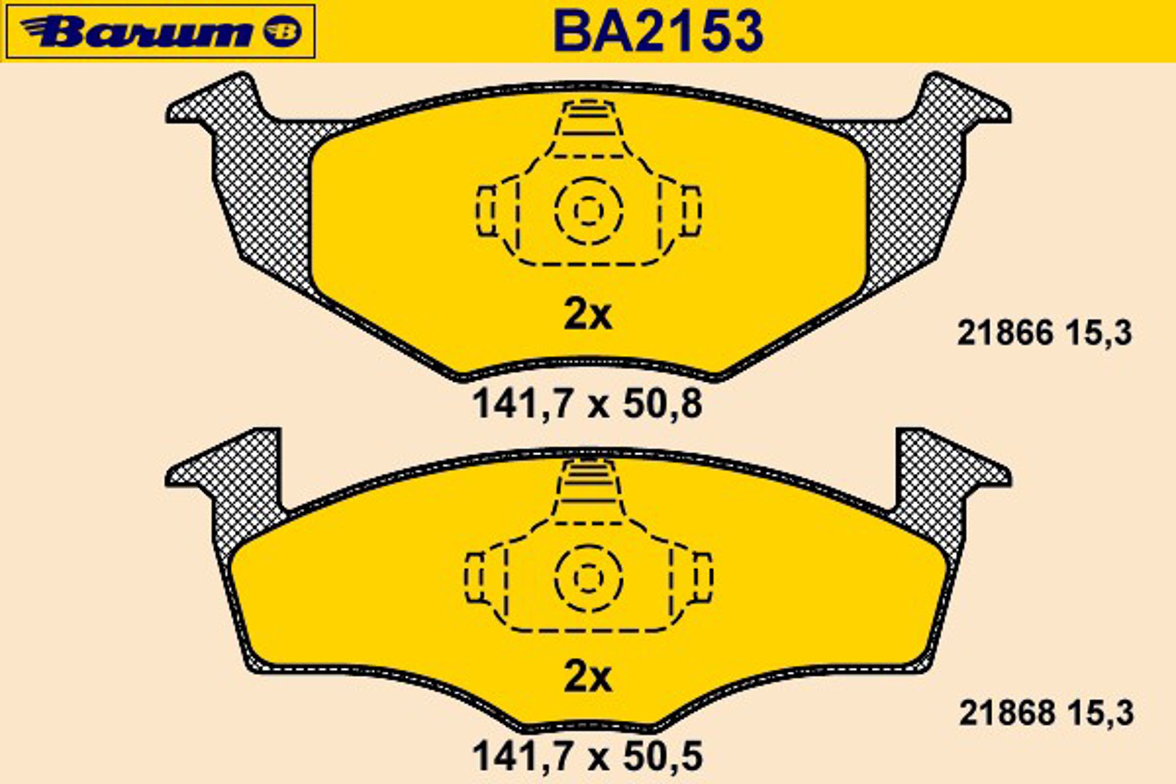 BA2153 BARUM Колодки тормозные дисковые