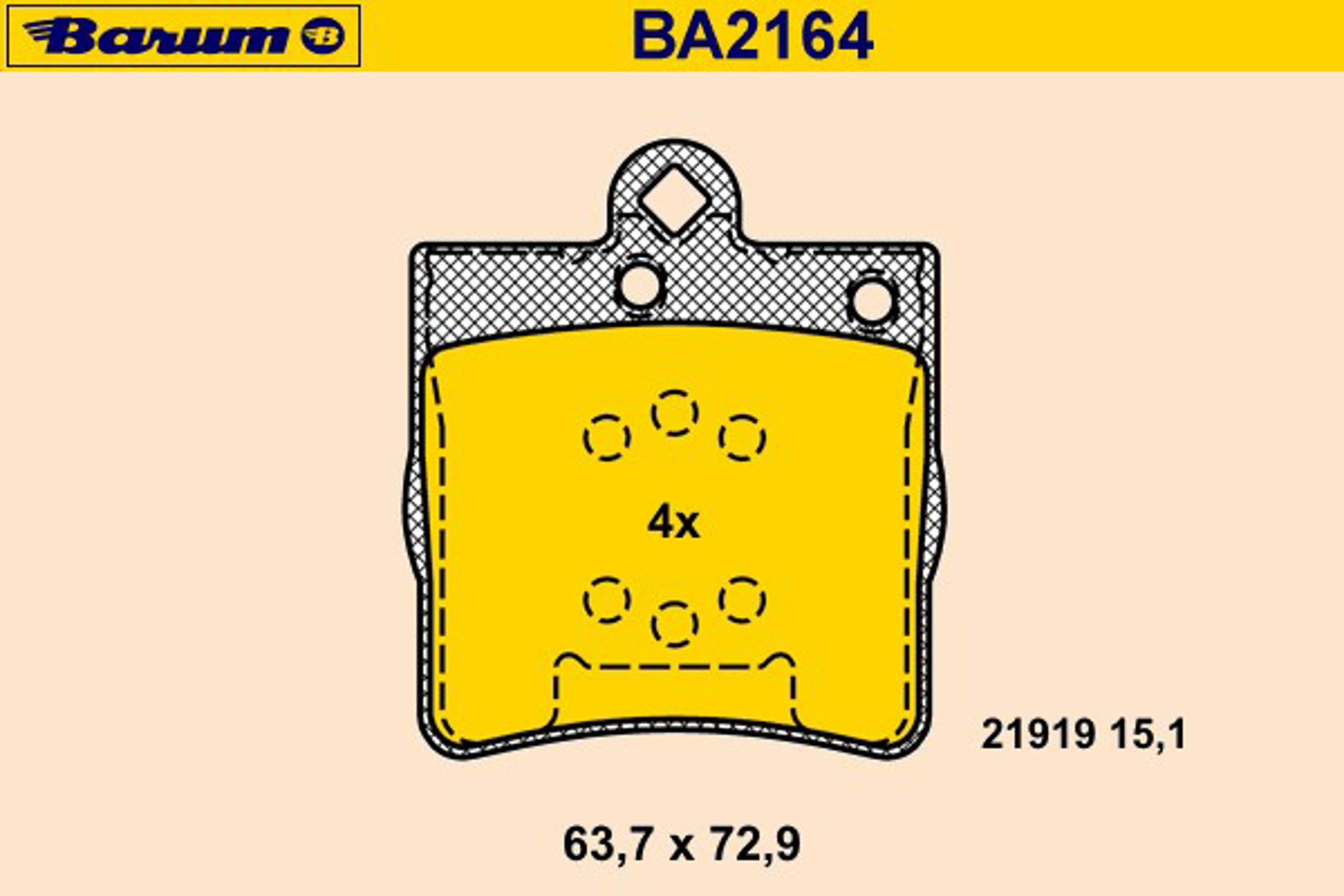Колодки тормозные дисковые BARUM BA2164