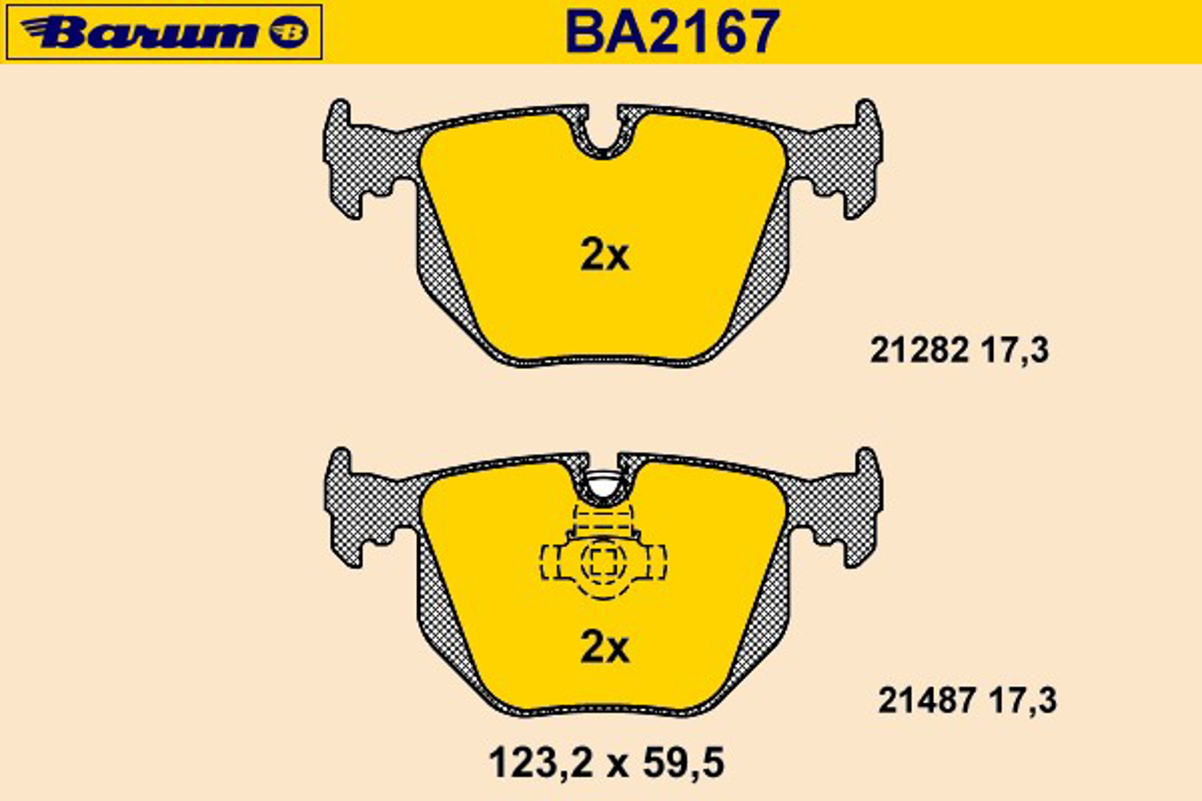 Комплект тормозных колодок дисковый тормоз BARUM BA2167