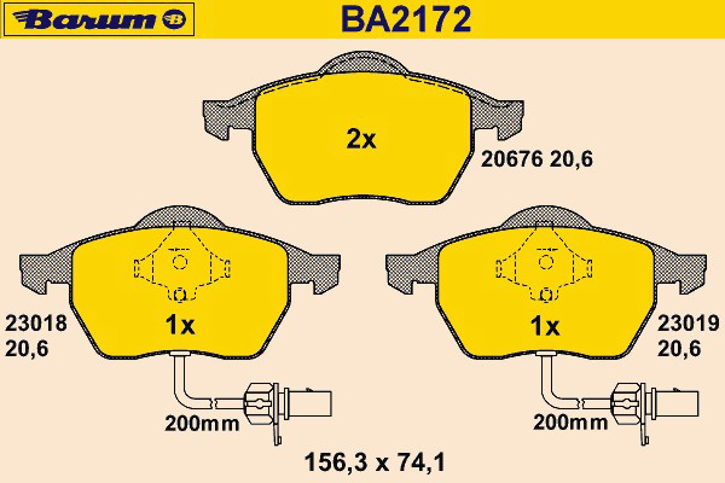 Колодки тормозные дисковые BARUM BA2172