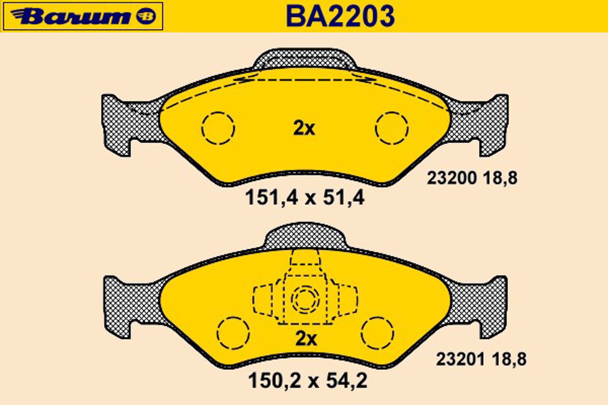 BA2203 BARUM Колодки тормозные дисковые