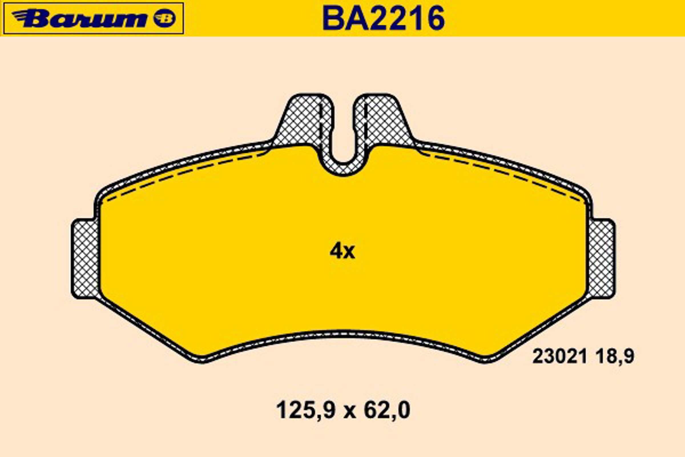Колодки тормозные дисковые BARUM BA2216