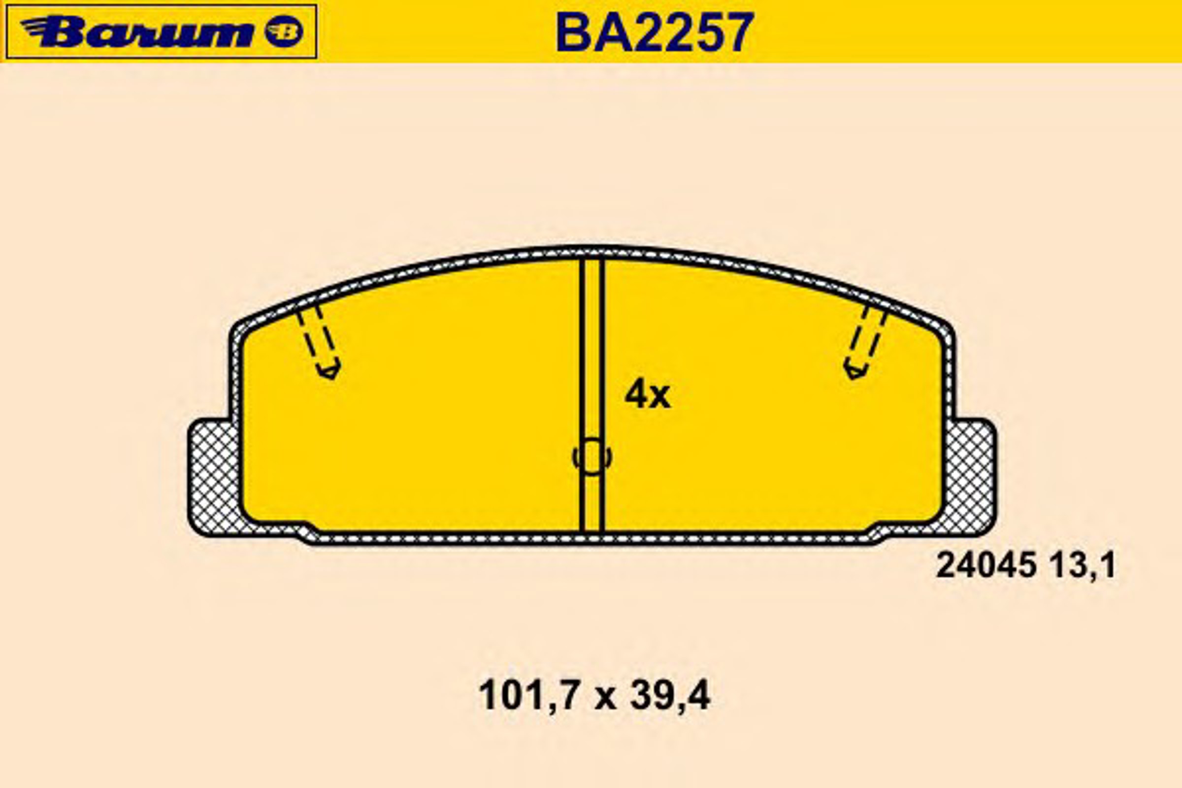 BA2257 BARUM Колодки тормозные дисковые