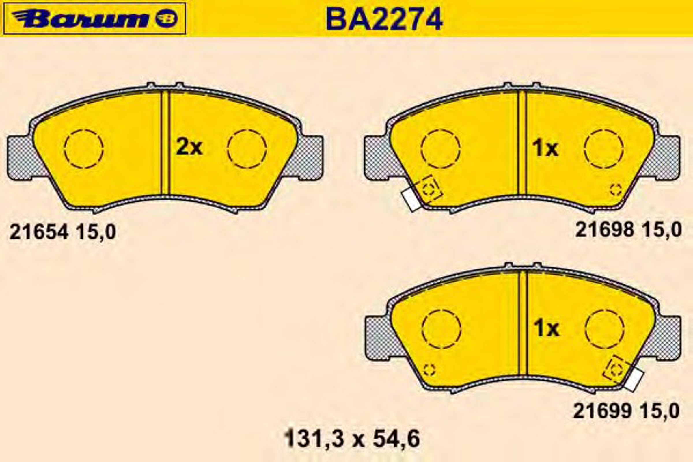 BA2274 BARUM Колодки тормозные дисковые