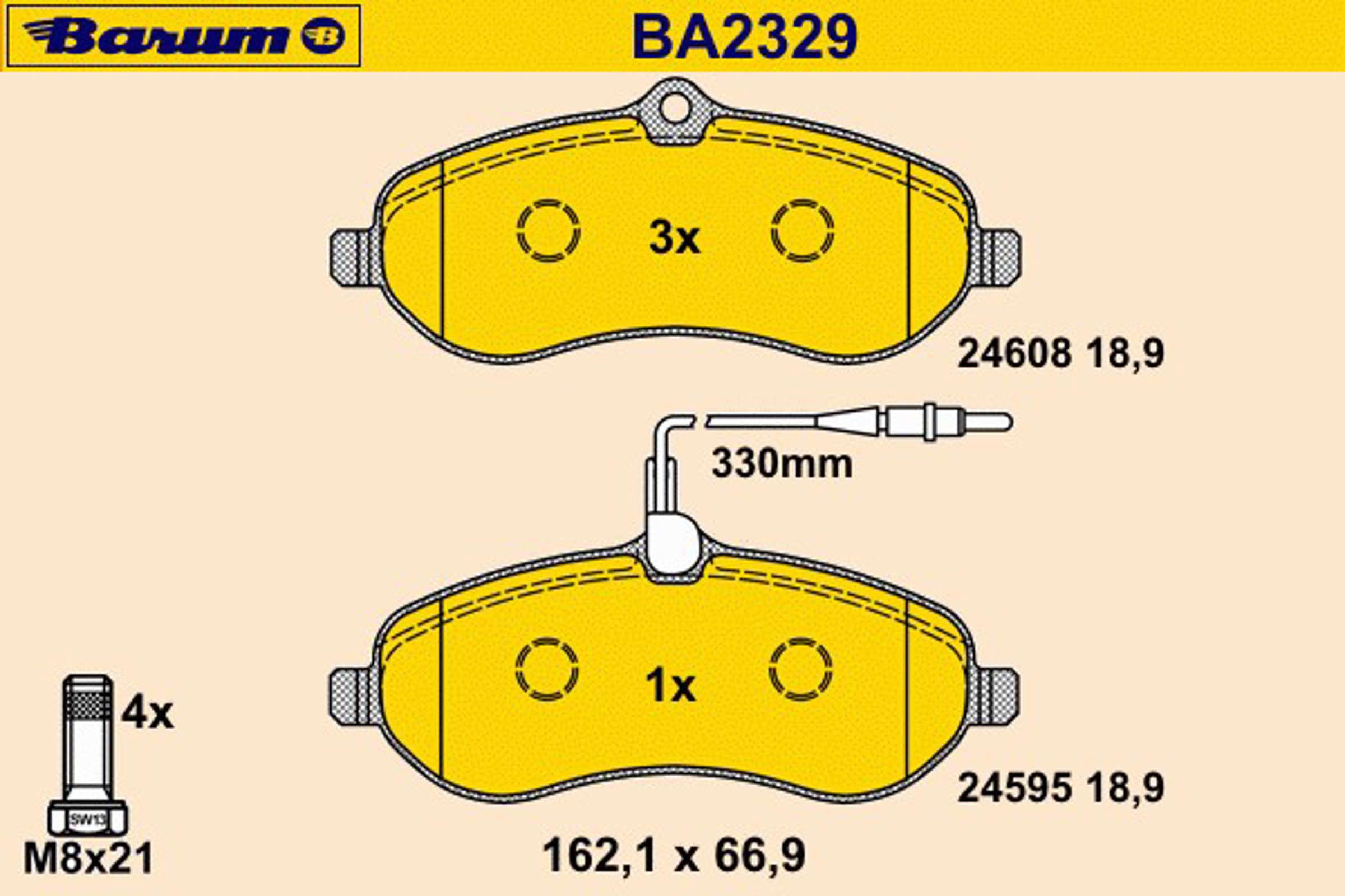 Колодки тормозные дисковые BARUM BA2329