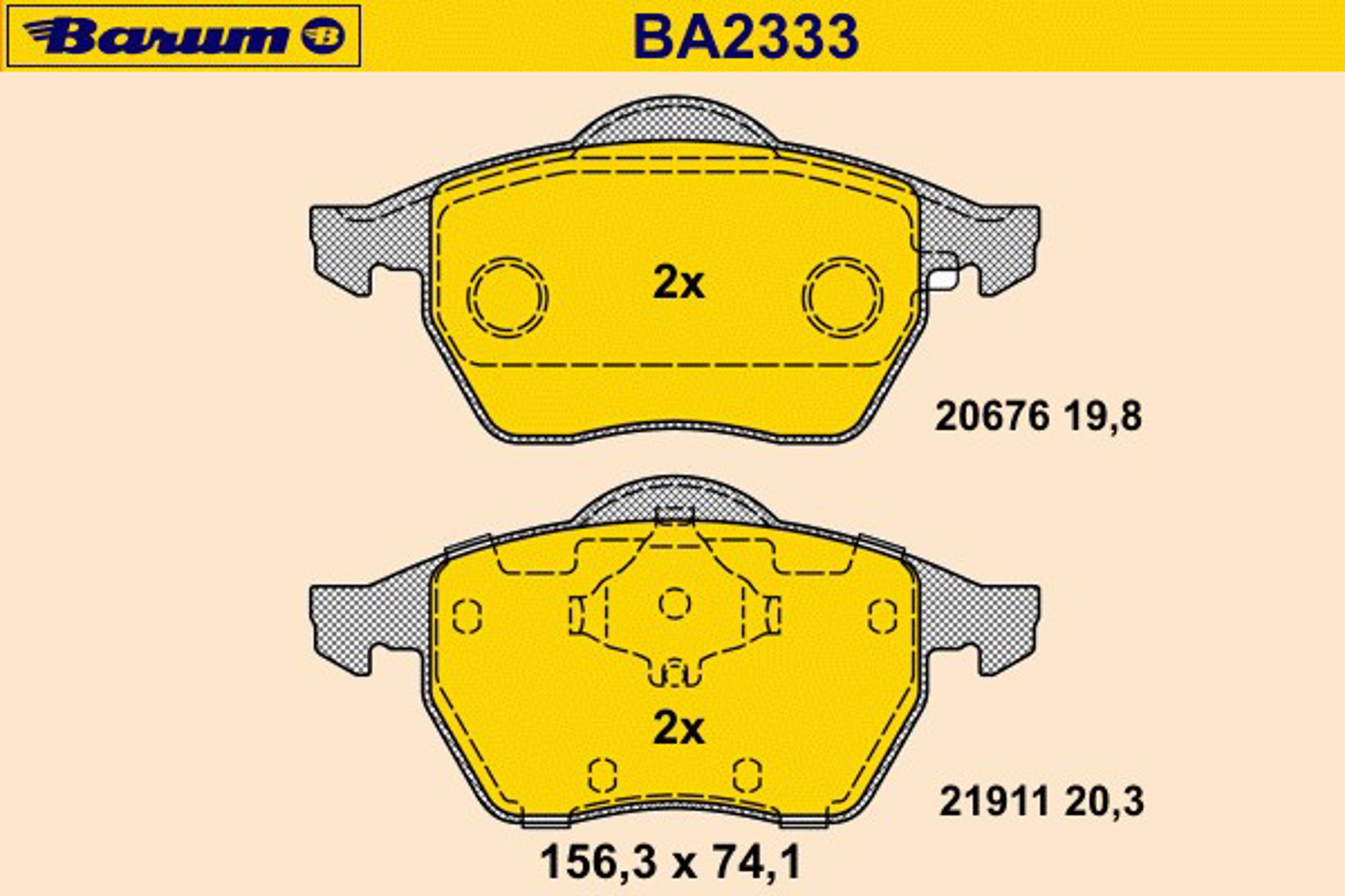 BA2333 BARUM Колодки тормозные дисковые