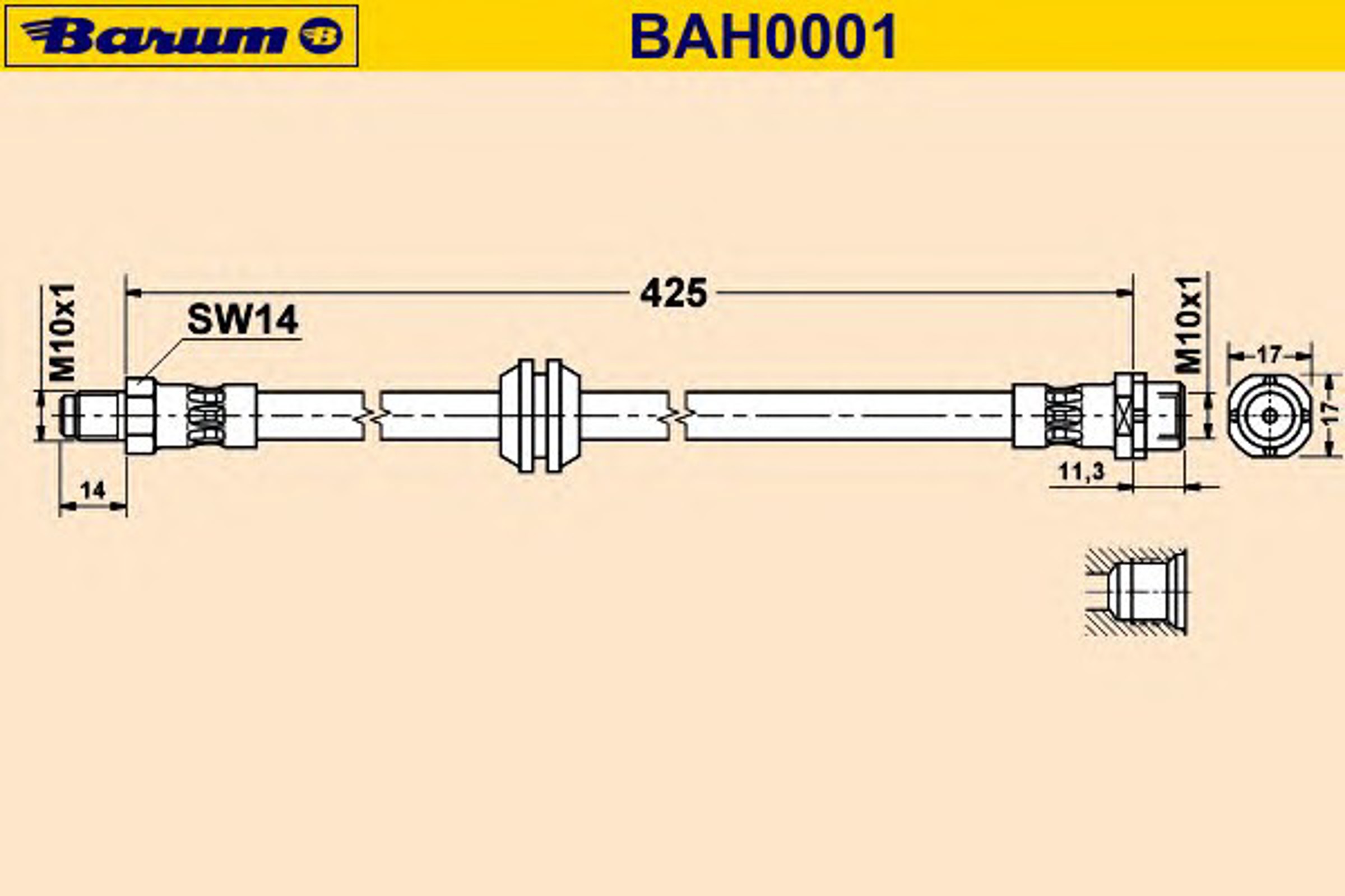 Шланг тормозной BARUM BAH0001