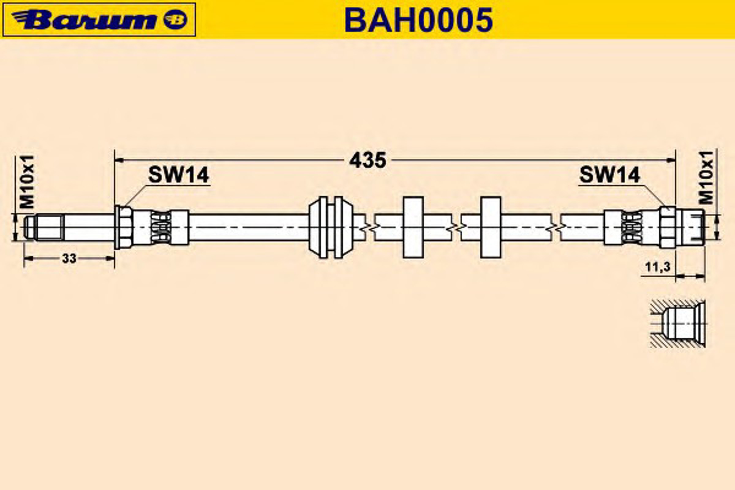 Шланг тормозной BARUM BAH0005