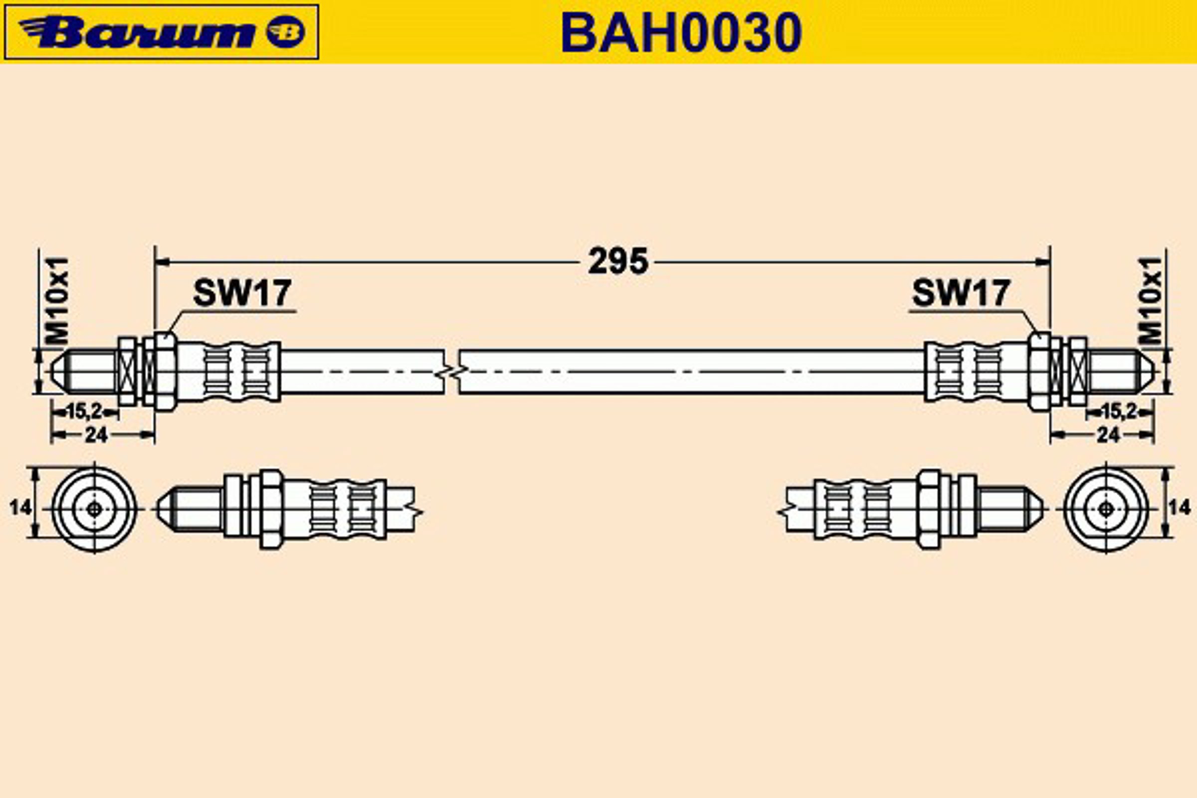 Шланг тормозной BARUM BAH0030