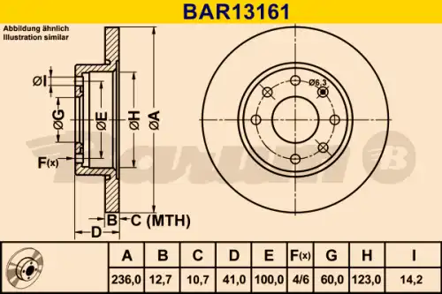 Диск тормозной BARUM BAR13161