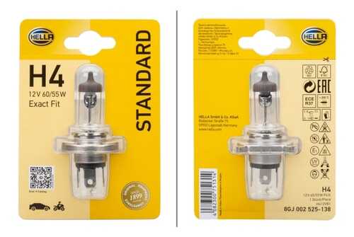 Лампа накаливания h4 12v 60/55w p43t standard блистер HELLA/BEHR/PAGID 8GJ002525-138