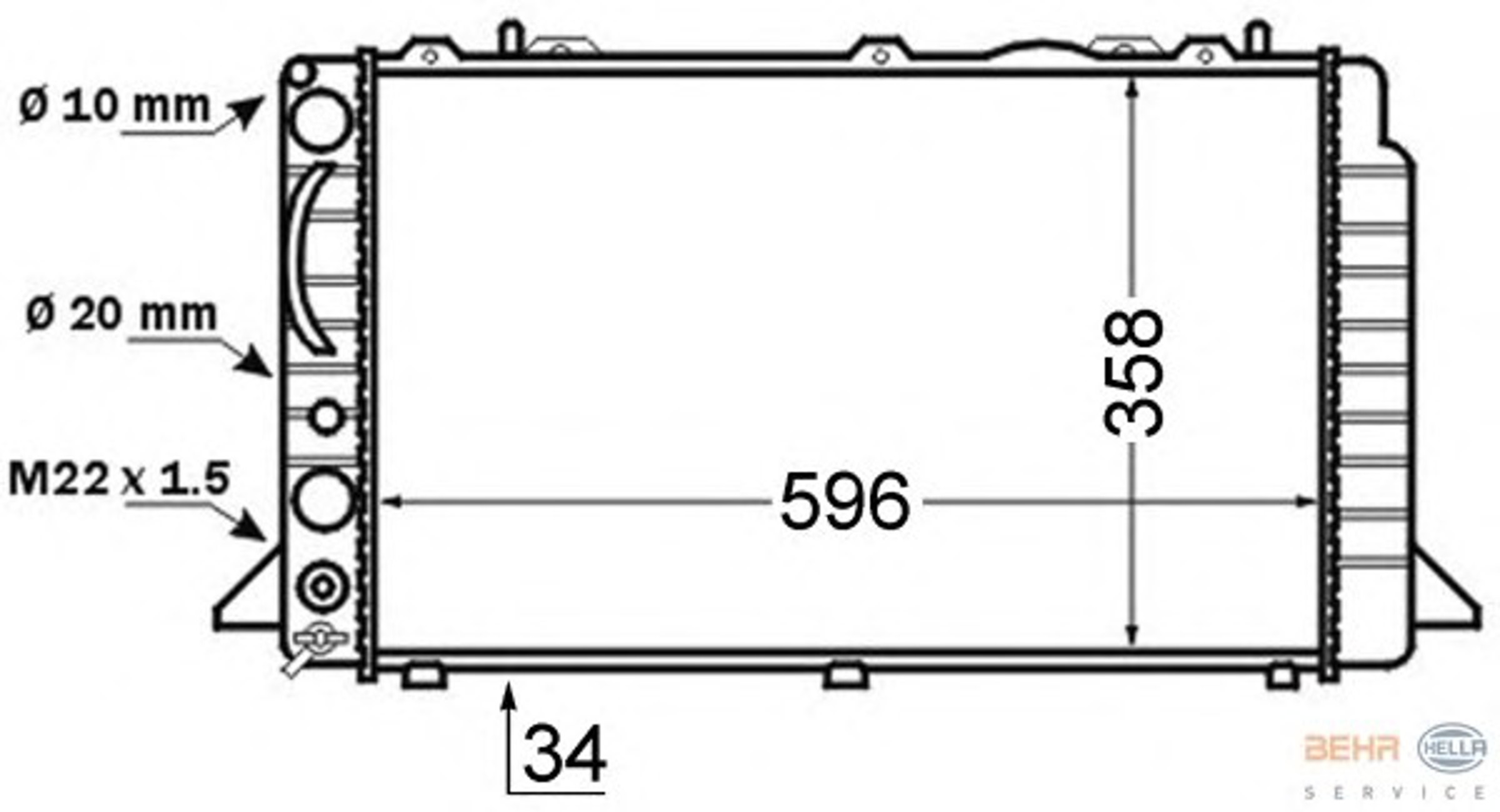 8MK376714-461 BEHR HELLA SERVICE Радиатор системы охлаждения