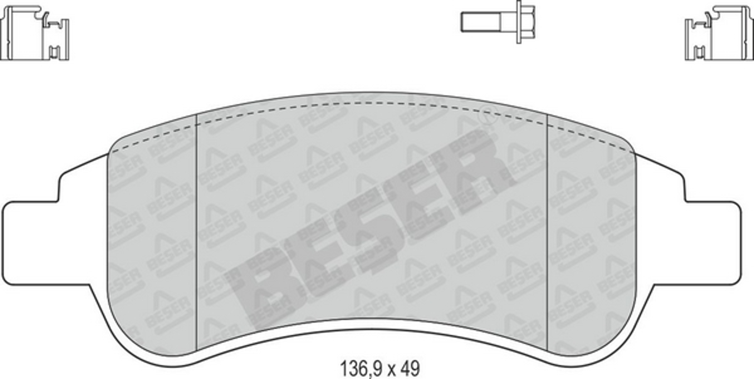 38201 BESER КОЛОДКИ ТОРМОЗНЫЕ ЗАДНИЕ ДИСК. DUCATO, BOXER 06Г.- С ПРУЖ.