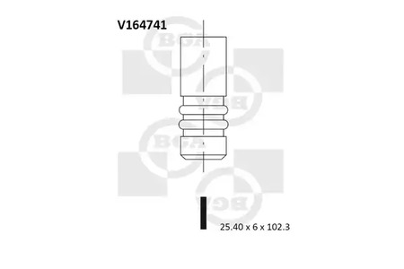 Клапан двигателя выпускной BGA V164741