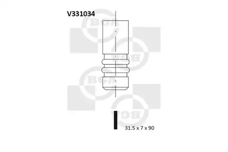 Клапан двигателя впускной BGA V331034